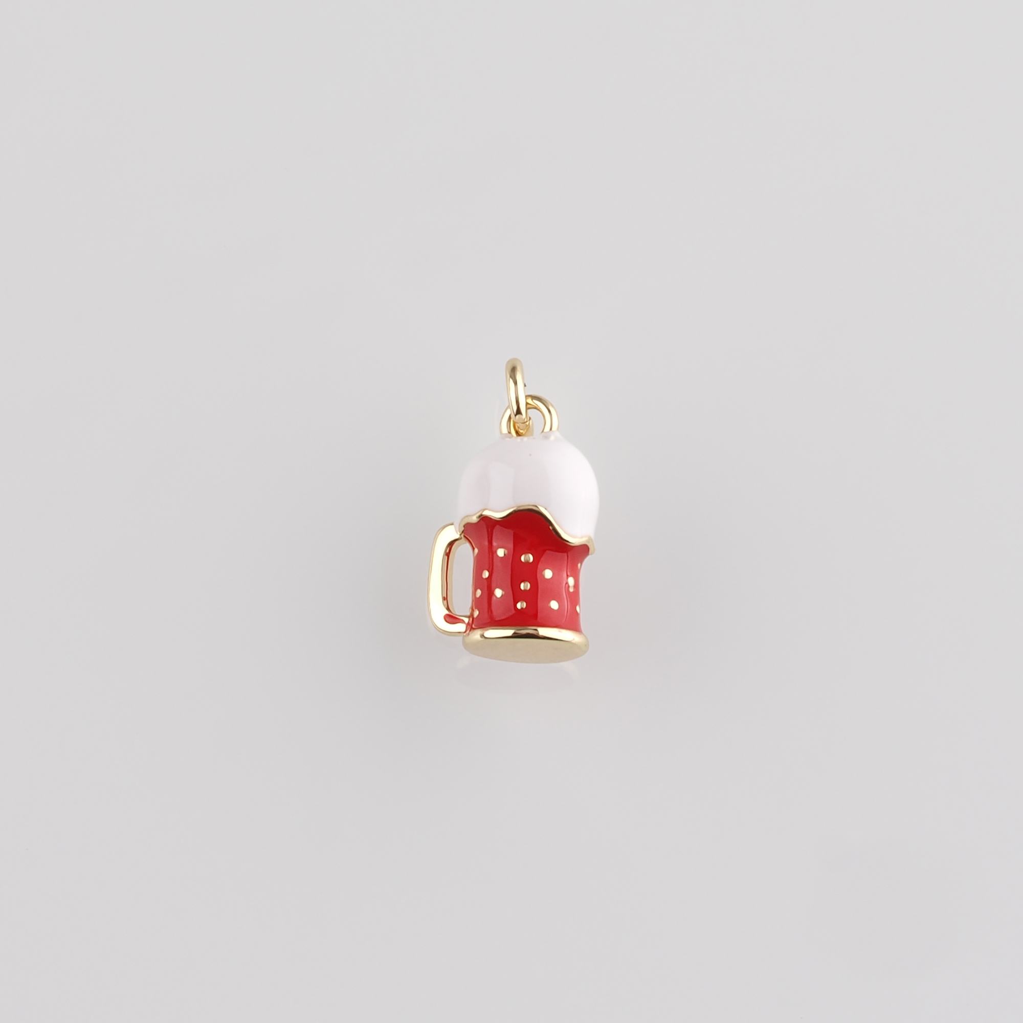 18K Gold Filled Beer Pendant,Enamel Candy Cane Charm Earrings Necklace for DIY Jewelry Making Supply