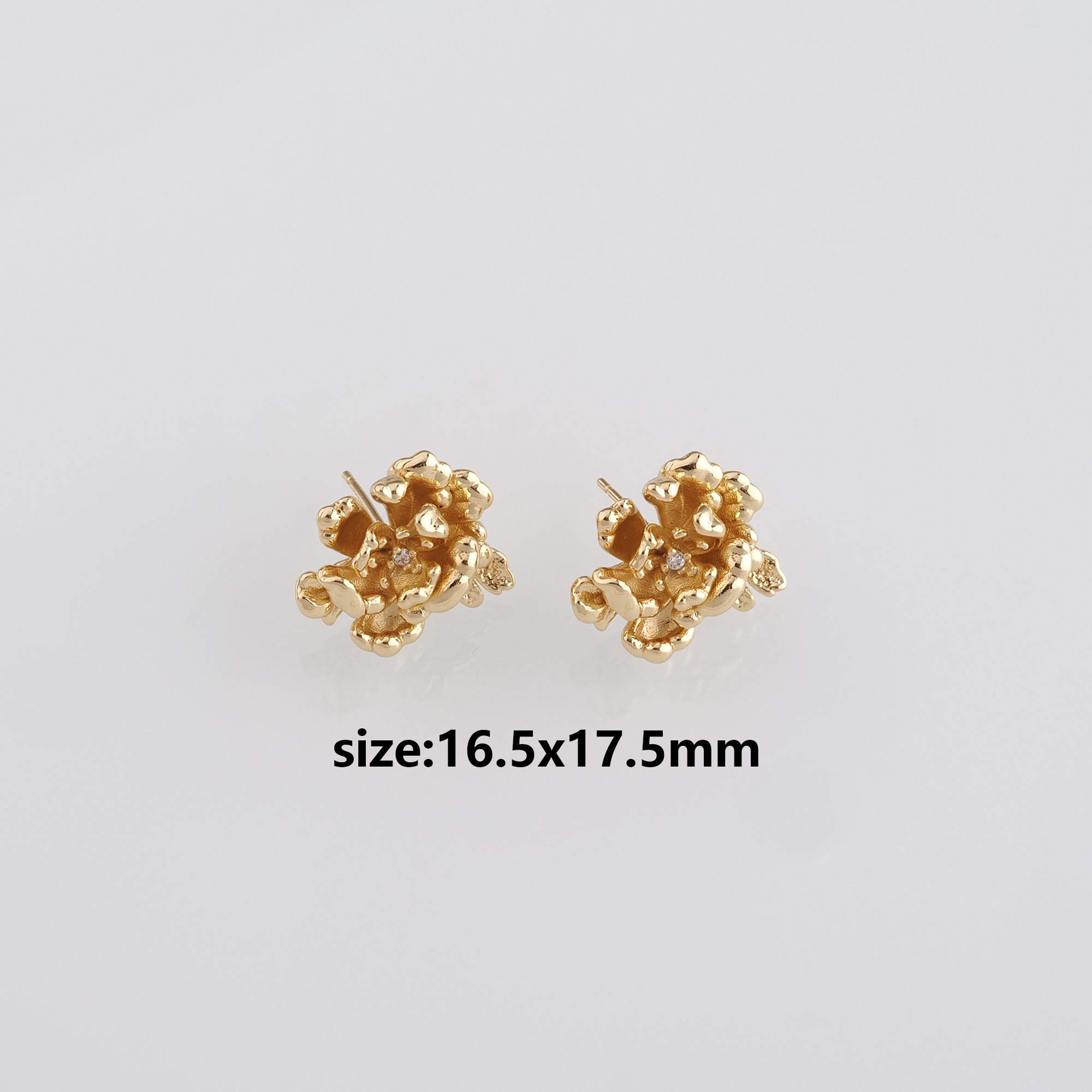 18K Gold Filled Flower Stud Earrings,Dainty Earrings,Minimalist Earring,Gift for Wife