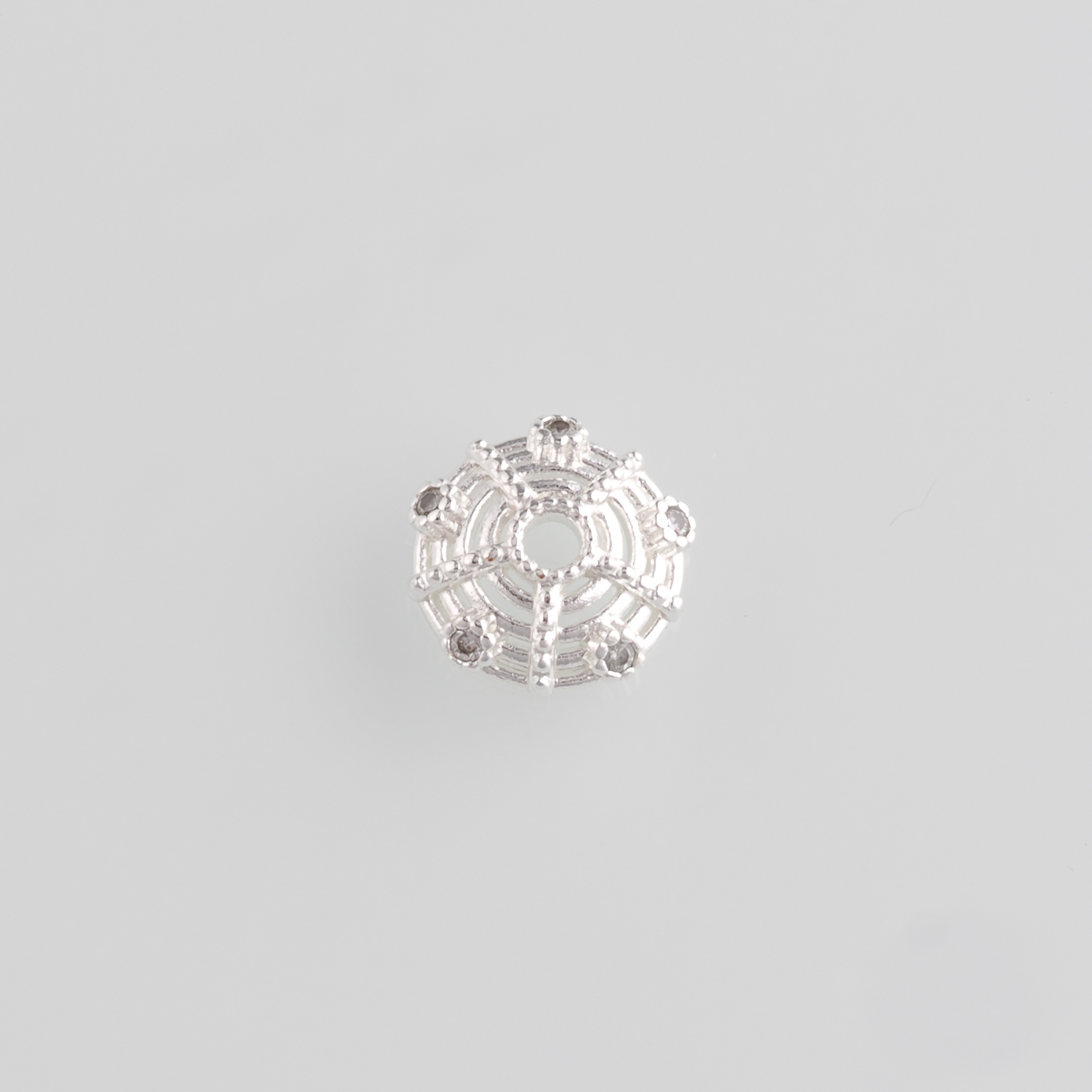 18K Gold Filled Bead Caps,CZ Micro Pave Flower Bead Caps for Bracelet Jewelry Necklace Making Supply