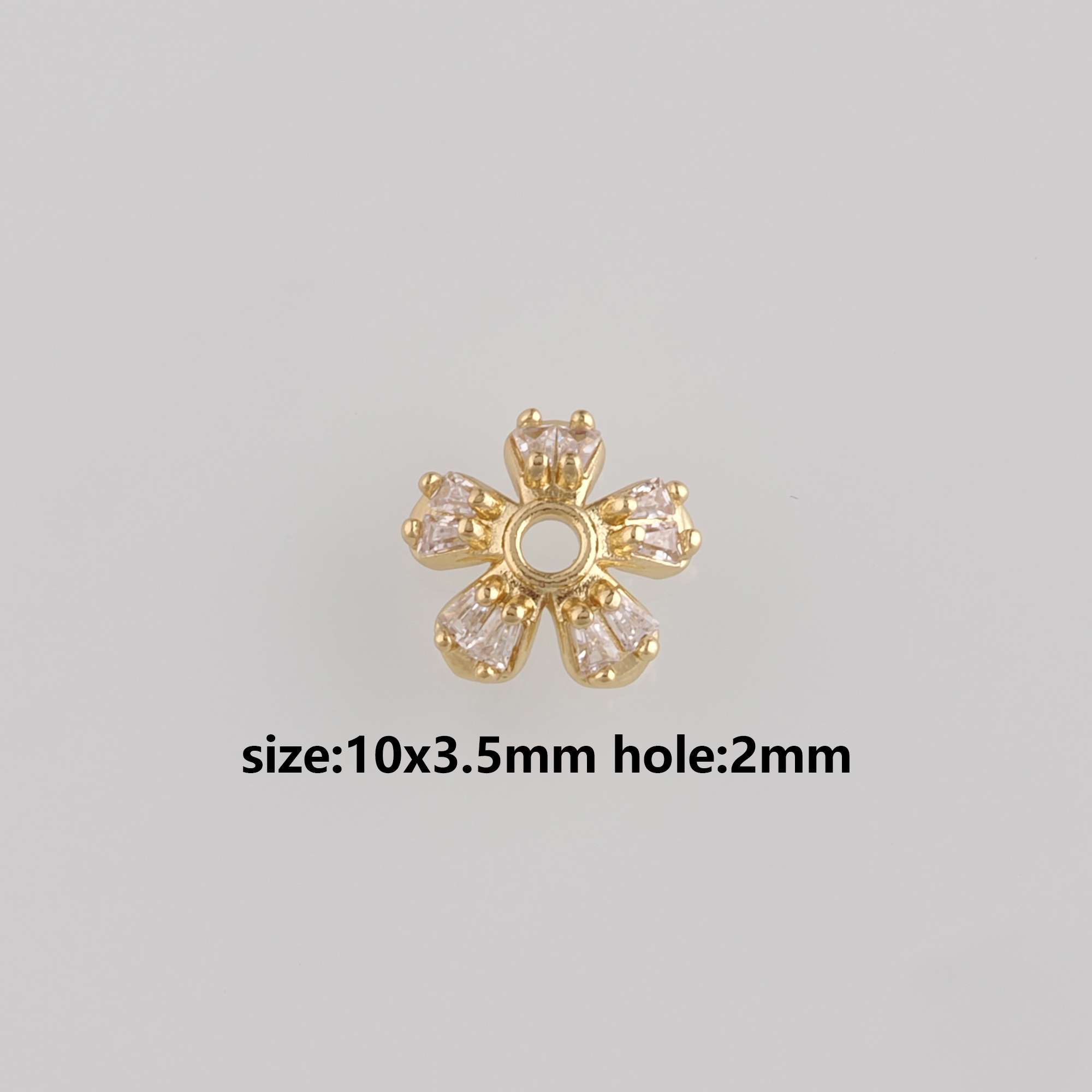 18K Gold Filled Flower Bead Caps,CZ Micro Pave Flower Bead Caps for Bracelet Jewelry Necklace Making Supply