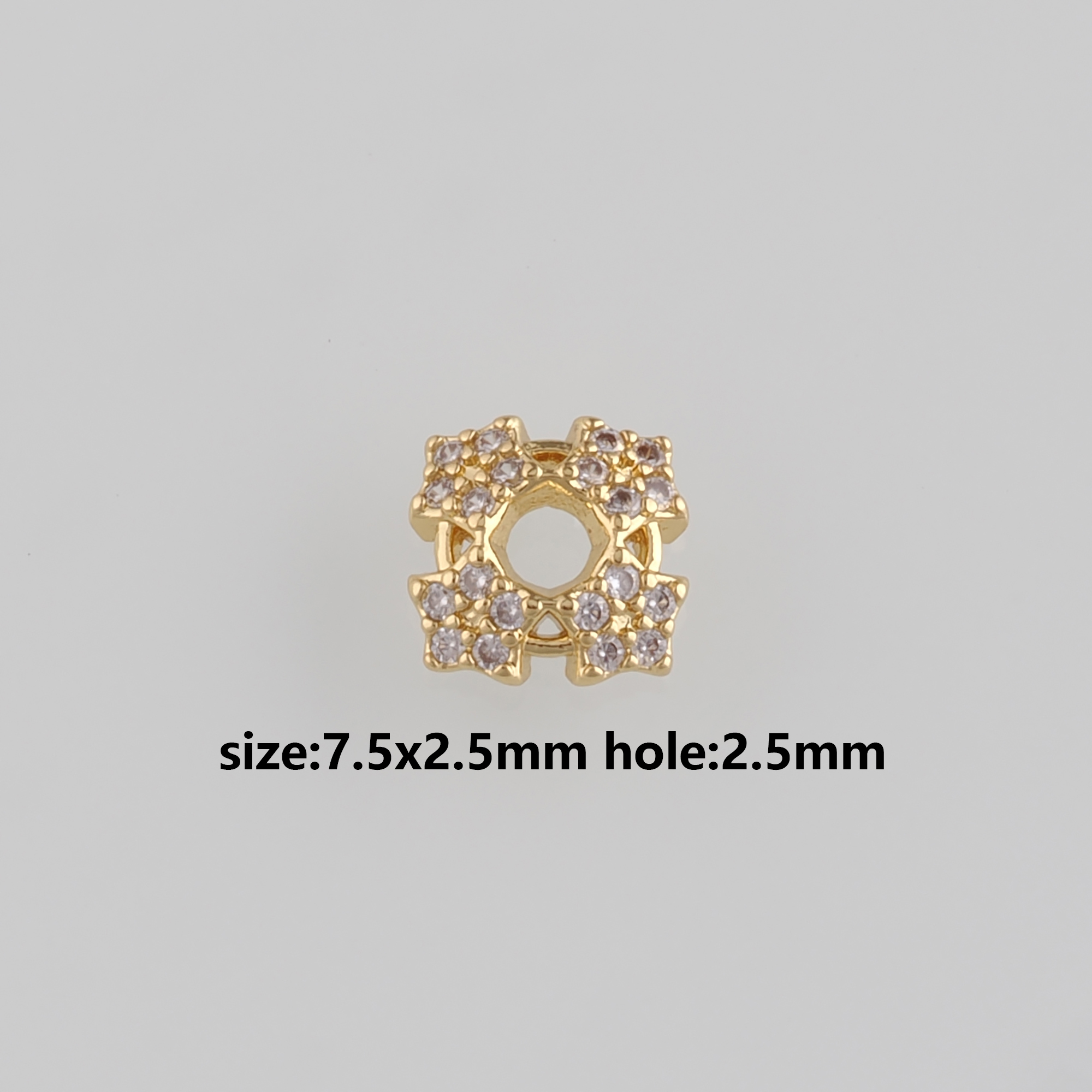 18K Gold Filled Flower Bead Caps,CZ Micro Pave Flower Bead Caps for Bracelet Jewelry Necklace Making Supply