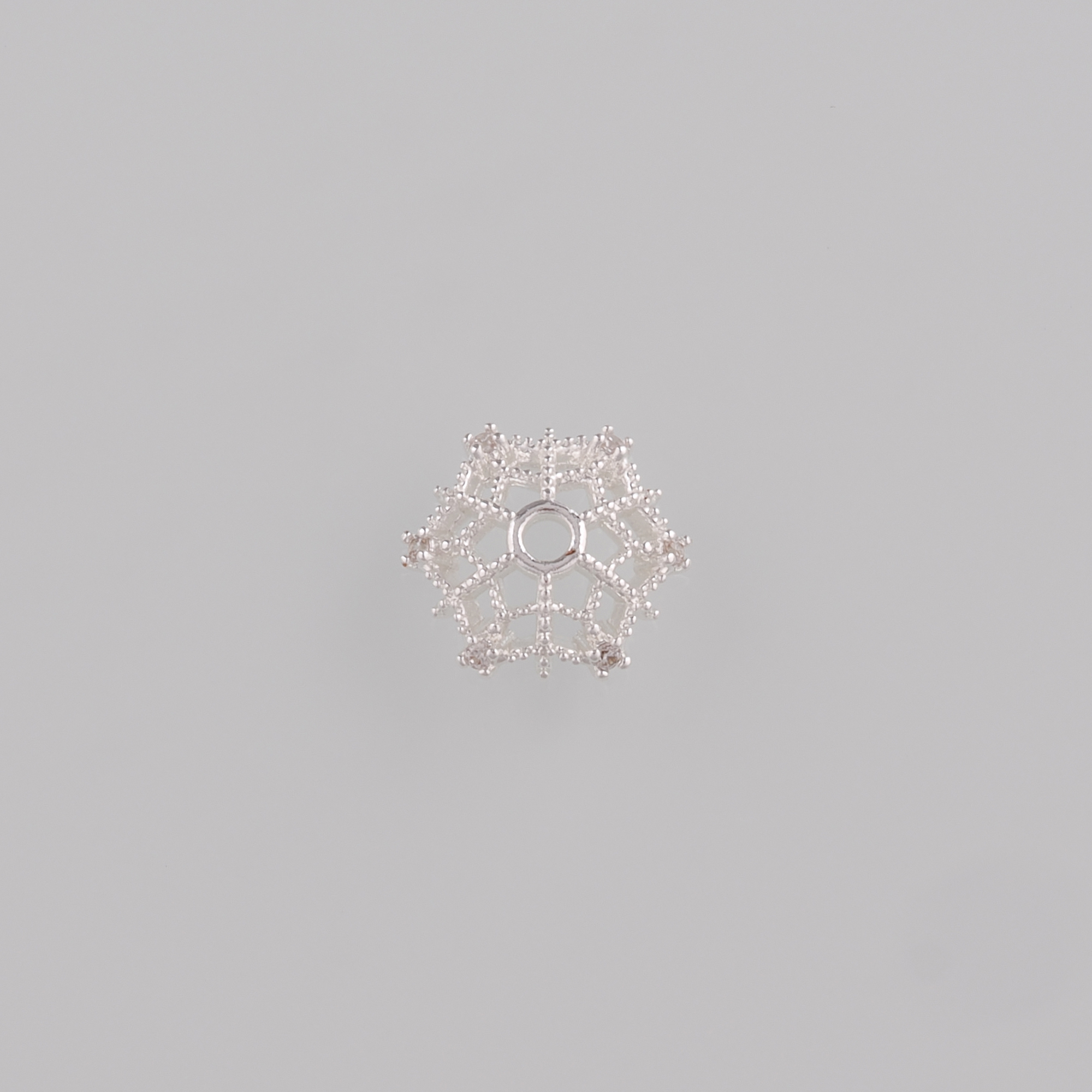 18K Gold Filled Flower Bead Caps,CZ Micro Pave Flower Bead Caps for Bracelet Jewelry Necklace Making Supply