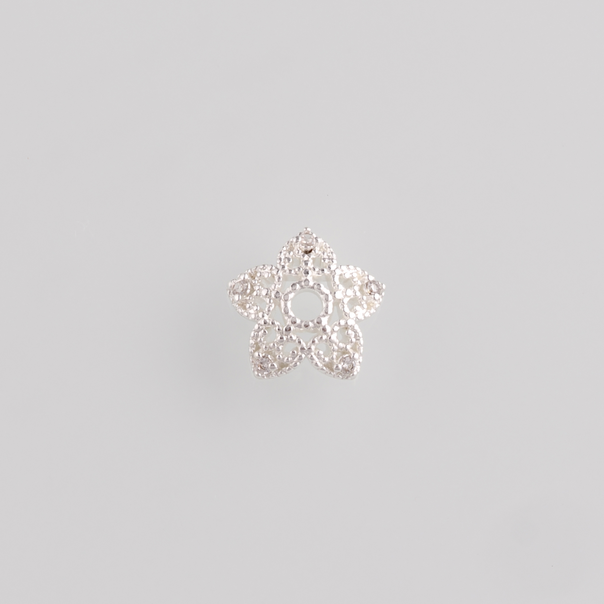 18K Gold Filled Bead Caps,CZ Micro Pave Flower Bead Caps for Bracelet Jewelry Necklace Making Supply