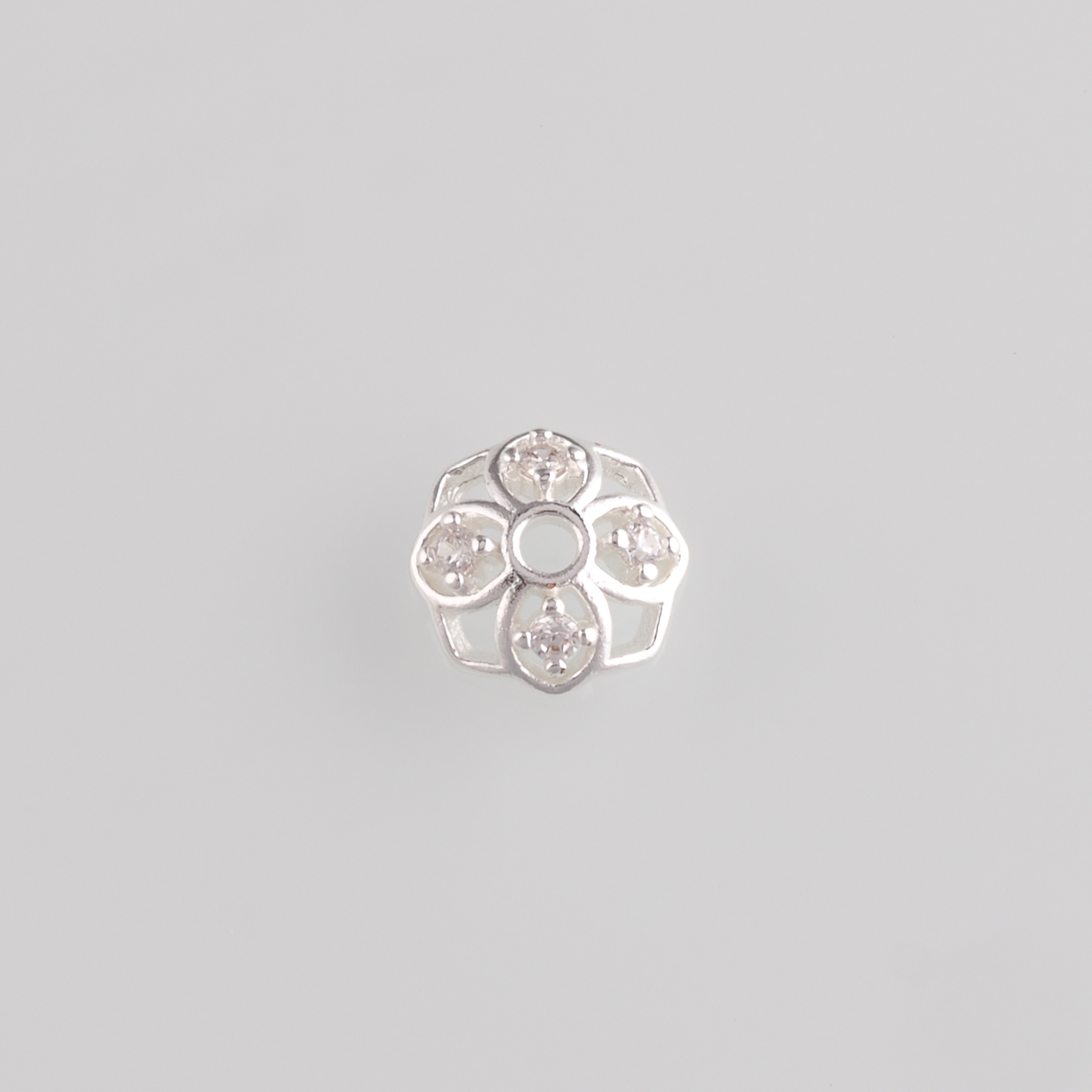 18K Gold Filled Flower Bead Caps,CZ Micro Pave Flower Bead Caps for Bracelet Jewelry Necklace Making Supply