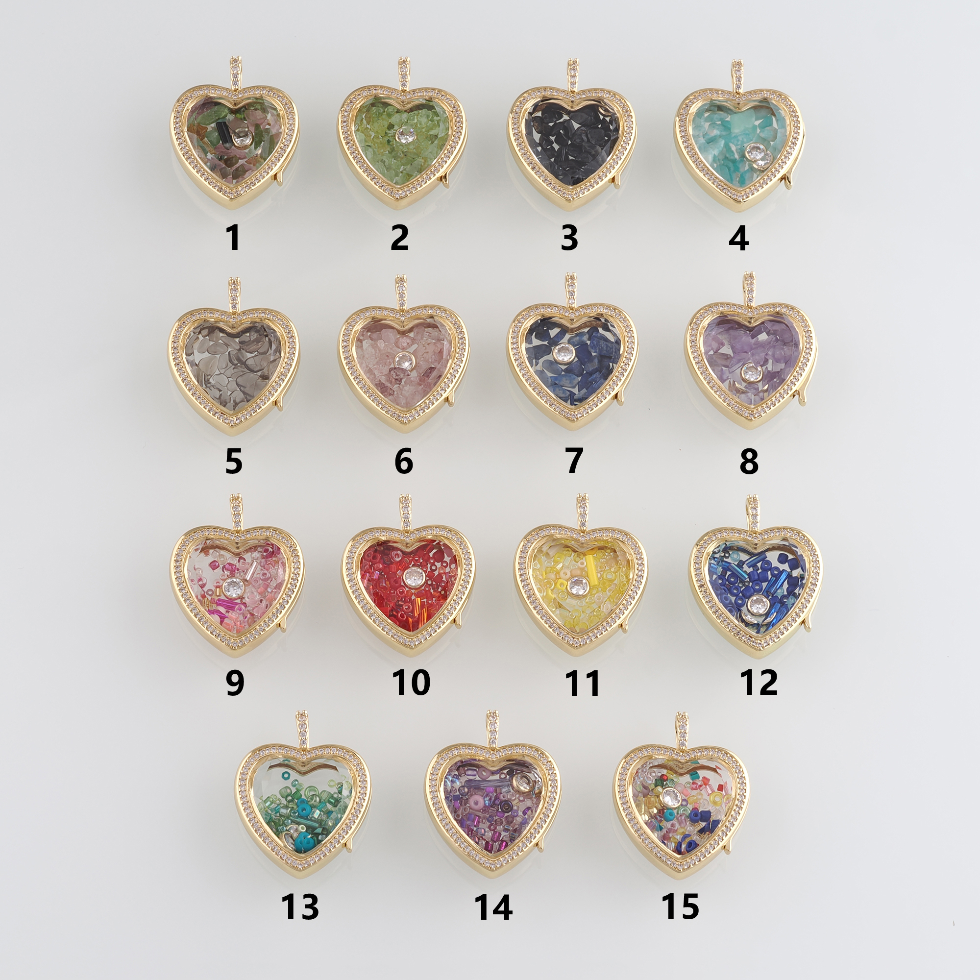 18K Gold Filled Heart Box Pendant,Heart Charm Earrings Necklace for DIY Jewelry Making Supply