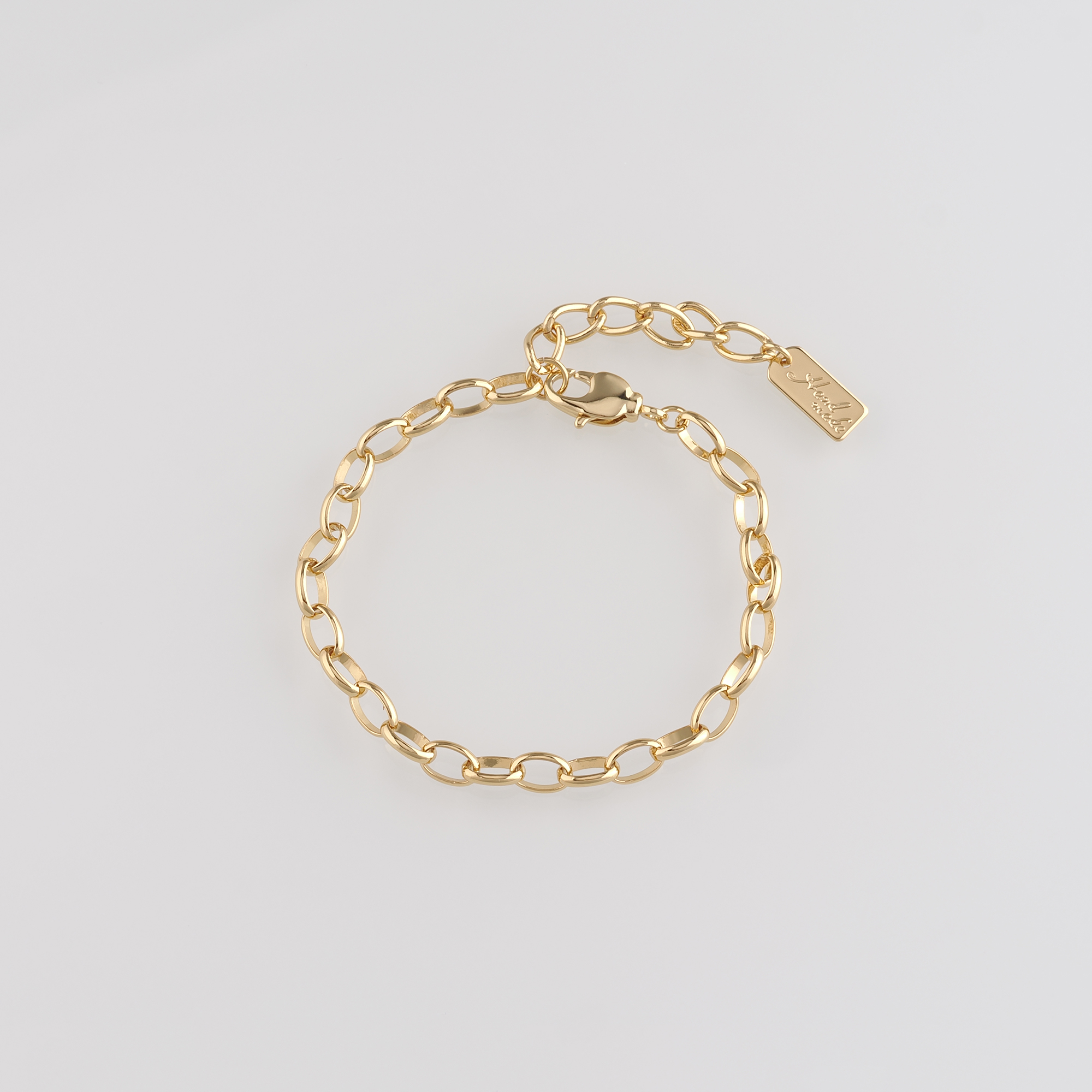 18K Gold Filled Oval Link Chain Bracelet,Cable Chain,Gold Chain Bracelet,Ladies Bracelet,Gift For Her