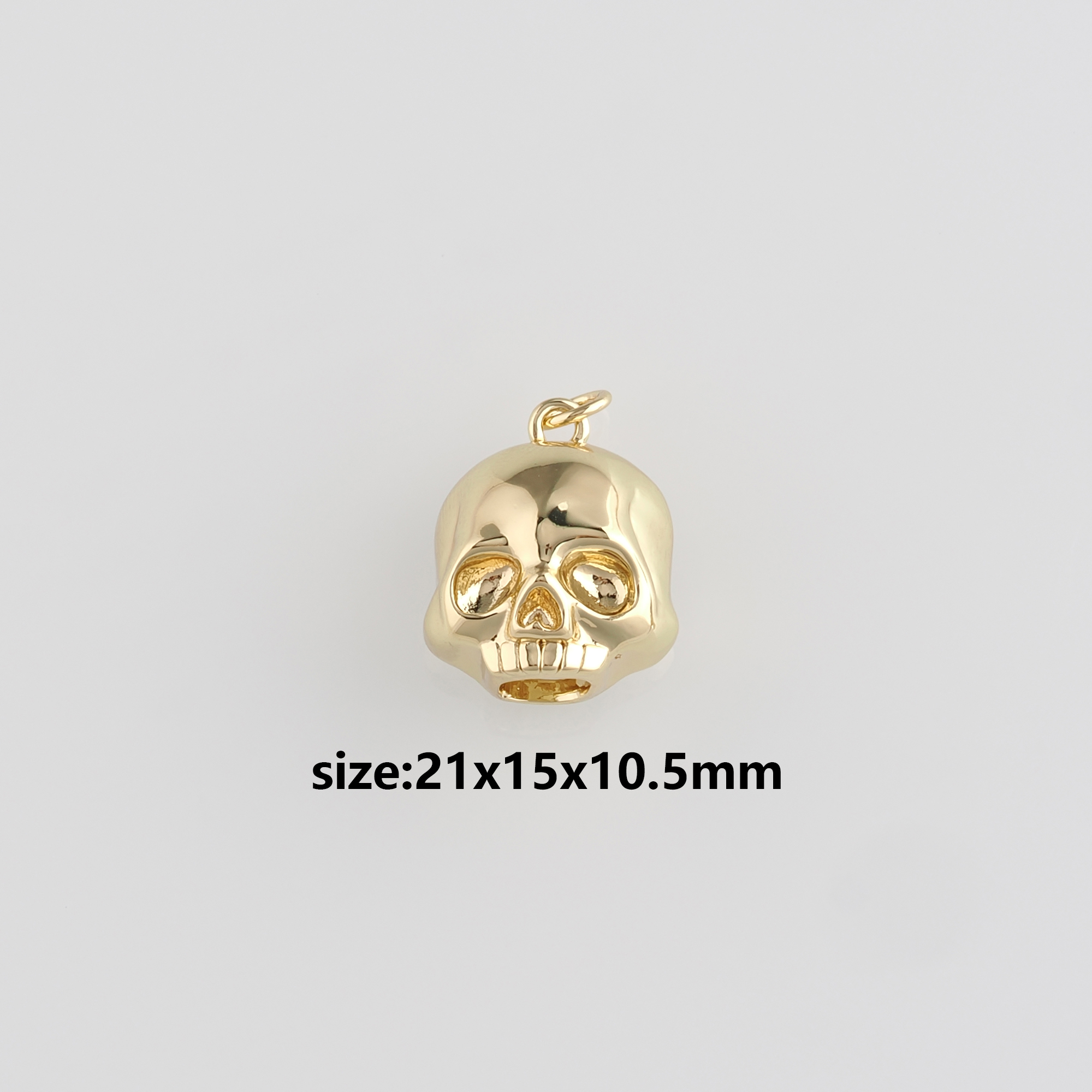 18K Gold Filled Skull Pendant,Dainty Skull Charm Earrings Necklace for DIY Jewelry Making Supply