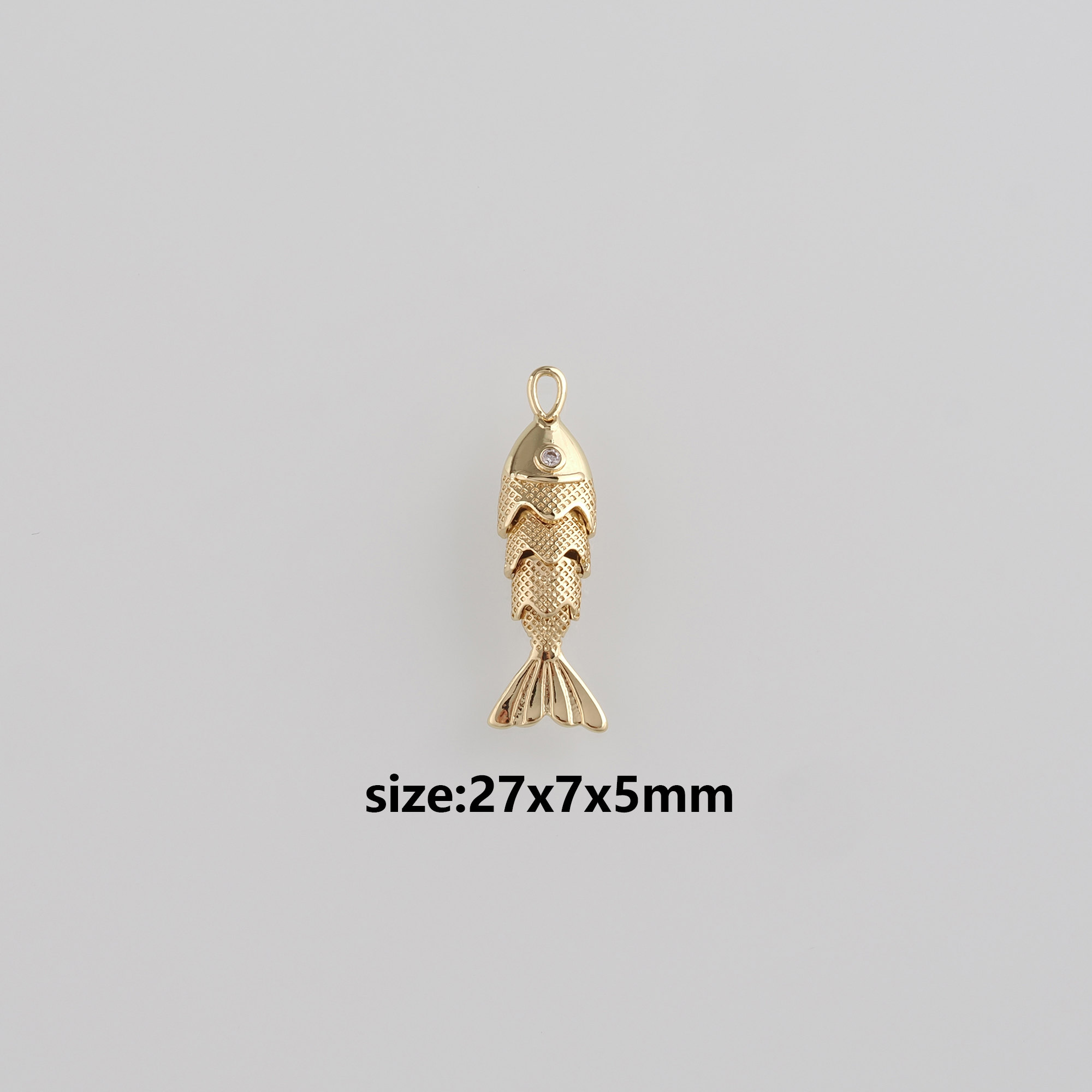 18K Gold Filled Fish Pendant,Ocean Fish Charm Earrings Necklace for DIY Jewelry Making Supply