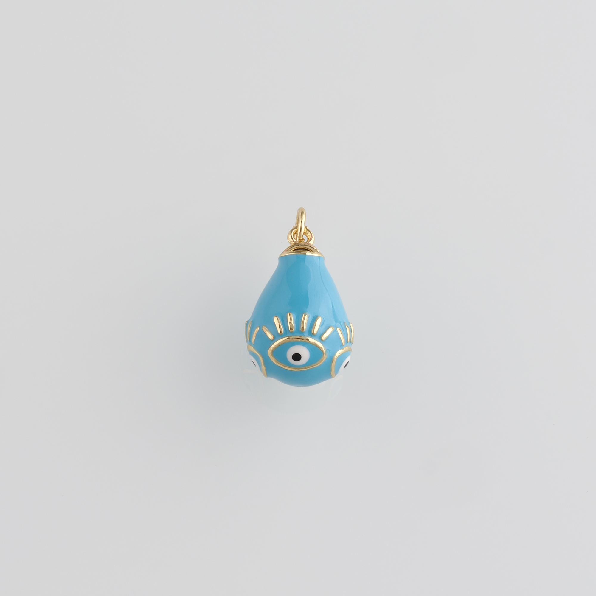 18K Gold Filled Evil Eye Pendant,Enamel Evil Eye Charm Earrings Necklace for DIY Jewelry Making Supply