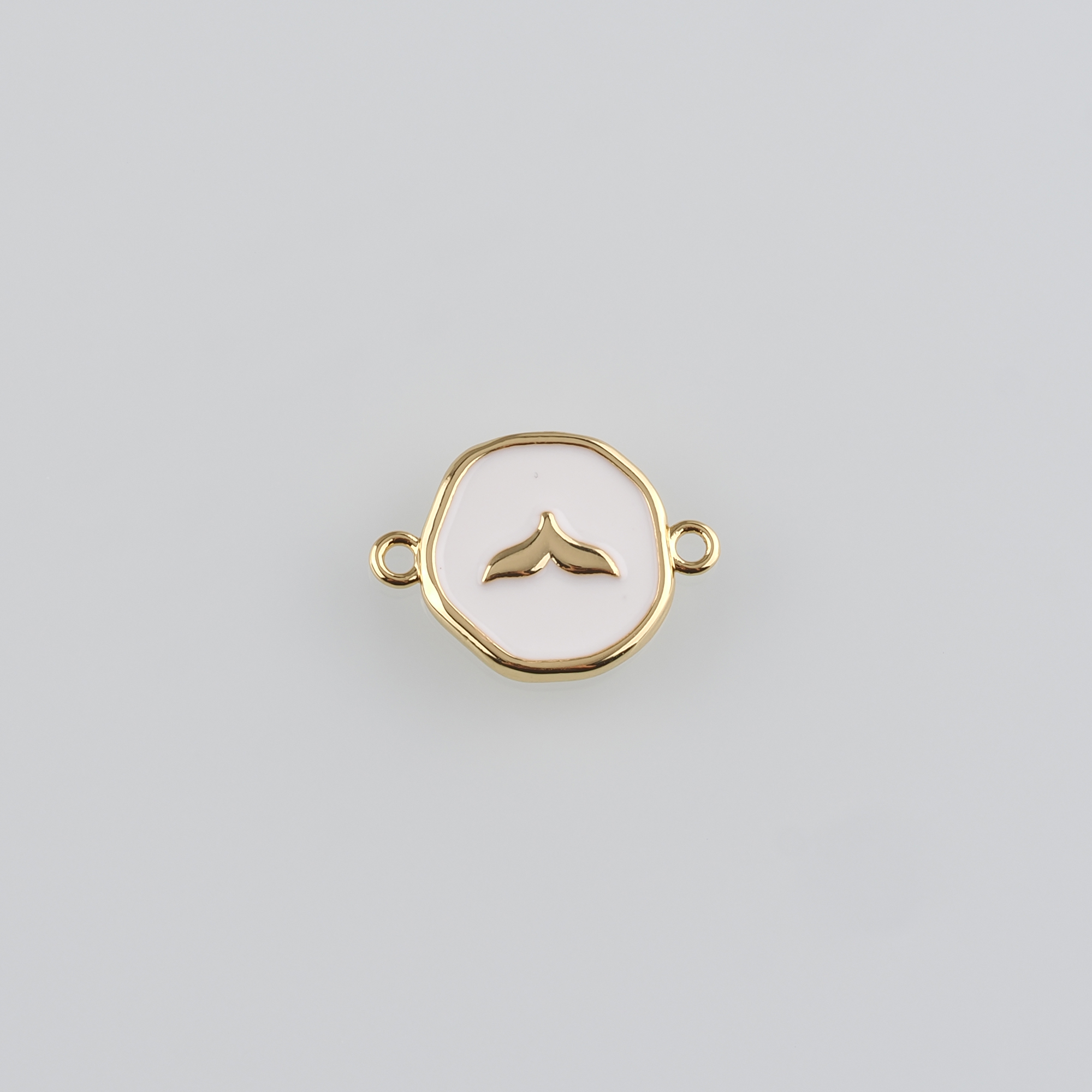 18K Gold Filled Mermaid Tail Connector,Enamel Mermaid Tail Charm Necklace Bracelet for DIY Jewelry Making Supply