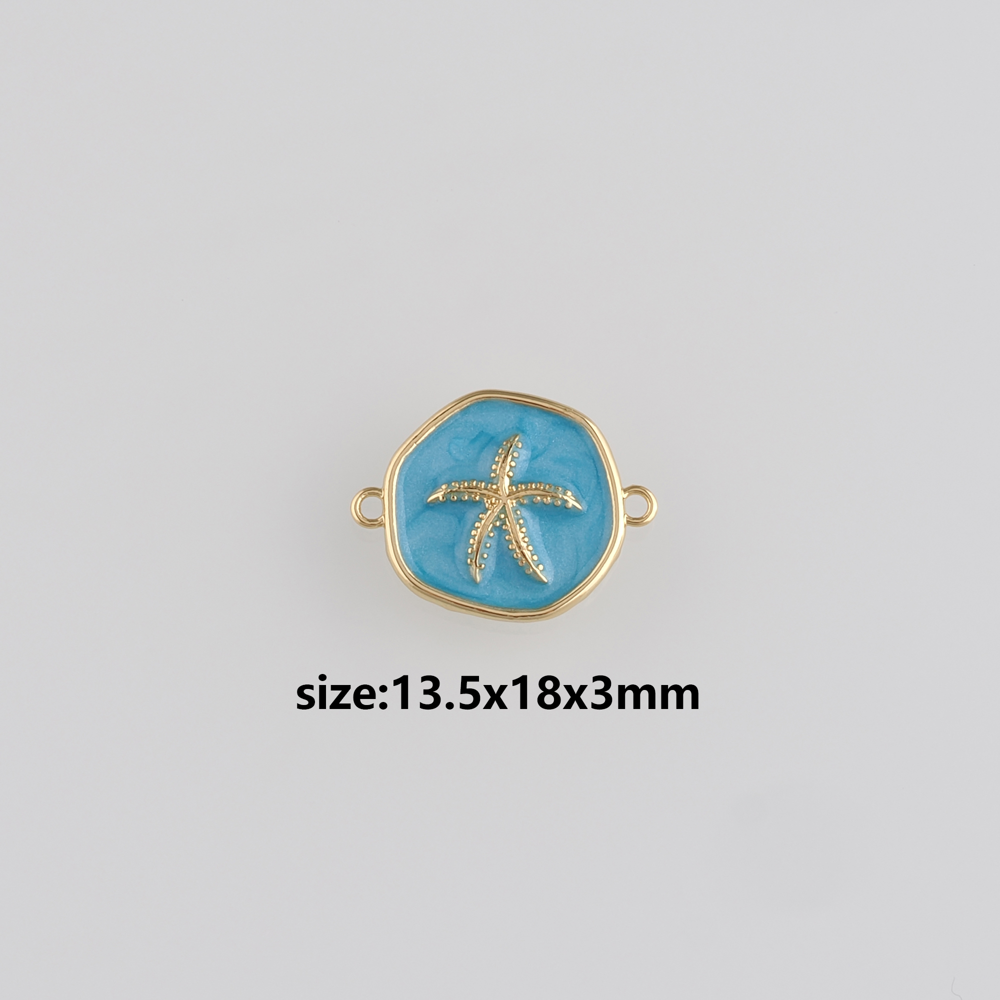 18K Gold Filled Starfish Connector,Enamel Starfish Charm Necklace Bracelet for DIY Jewelry Making Supply
