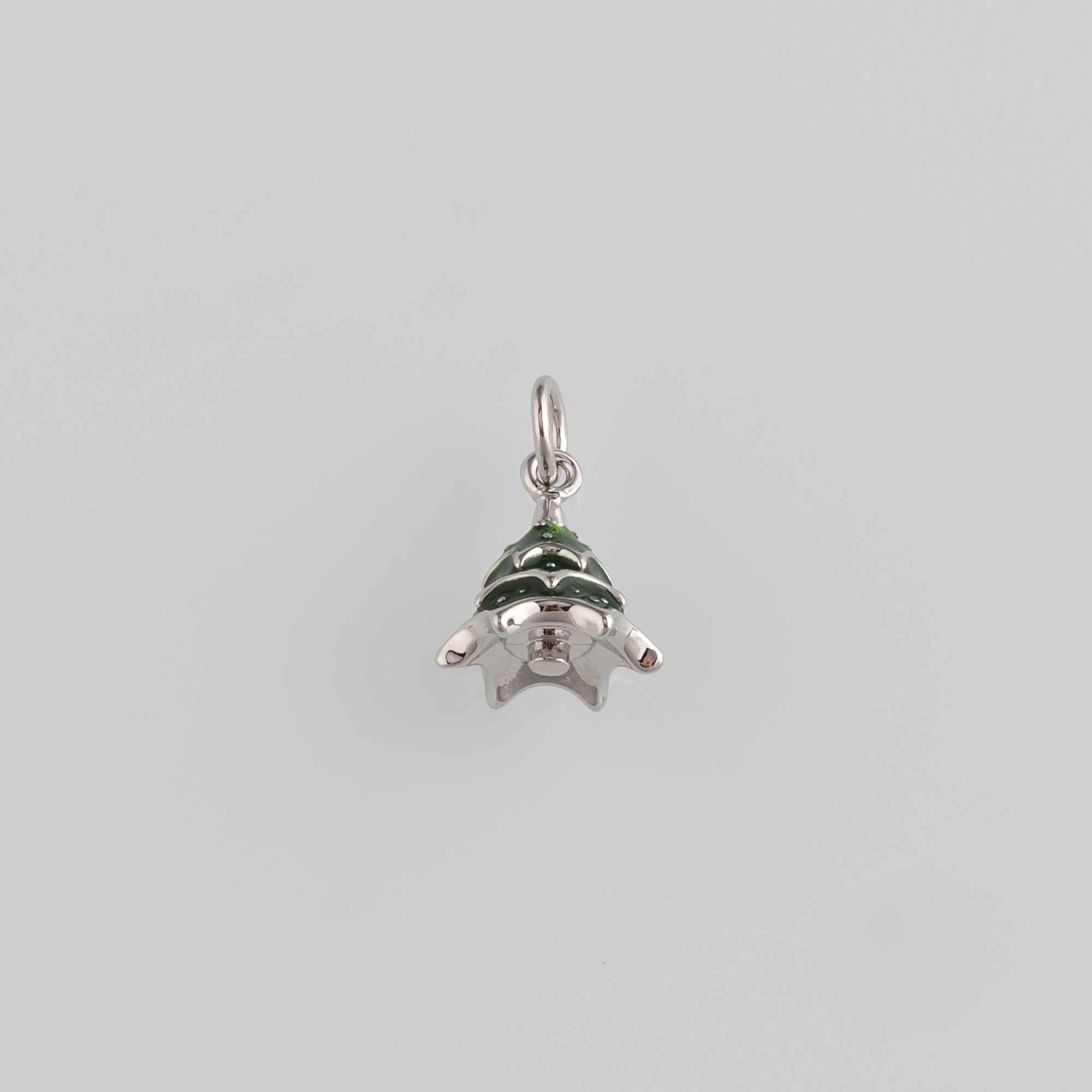 18K Gold Filled Christmas Tree Pendant,Enamel Tree Charm Earrings Necklace for DIY Jewelry Making Supply