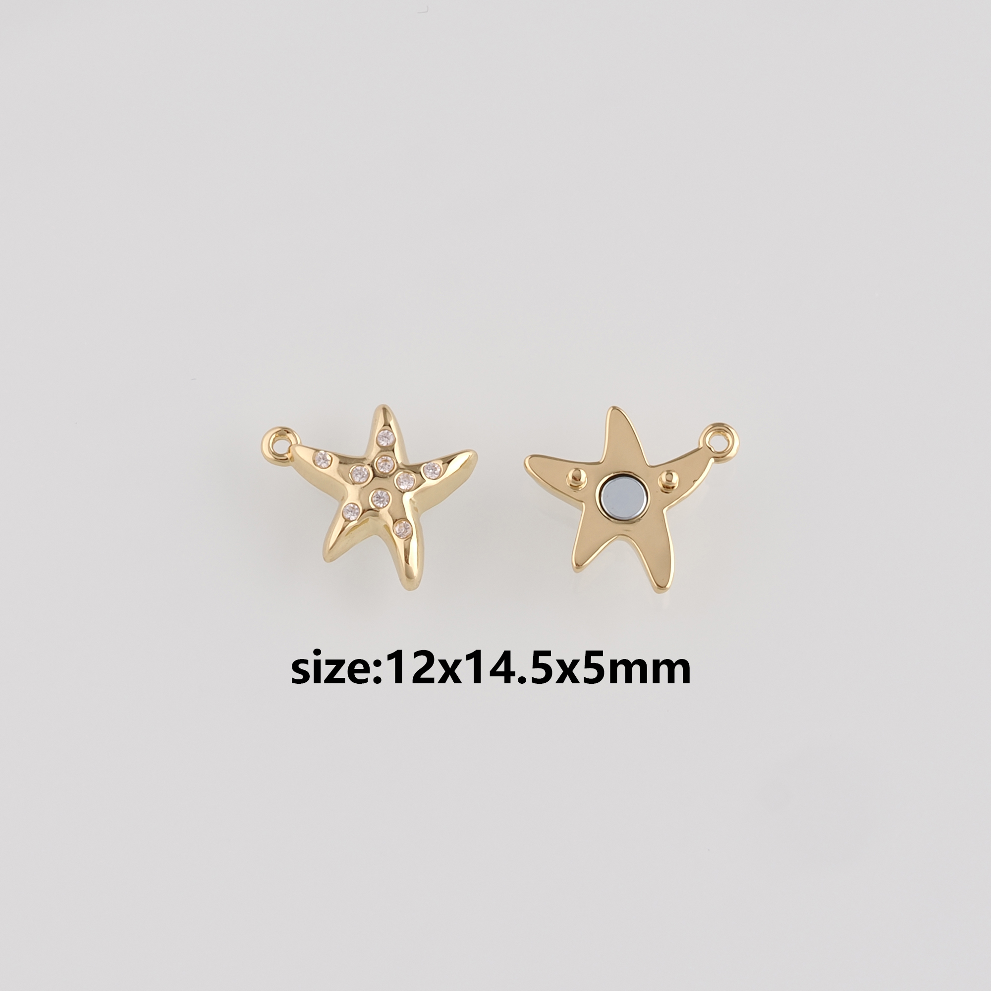 18K Gold Filled Magnetic Clasps,End Caps,Starfish Clasp Lock for DIY Jewelry Necklace Bracelet
