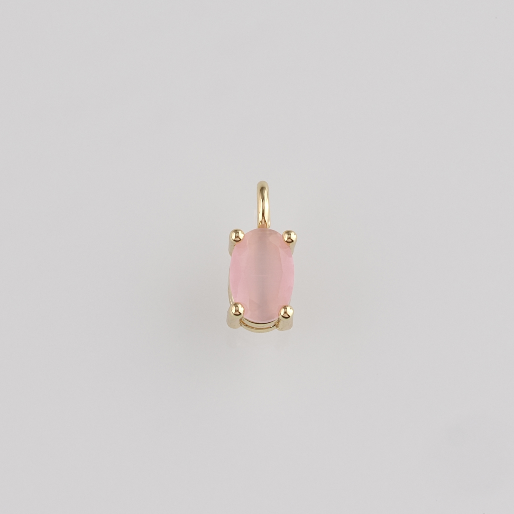 18K Gold Filled Oval Pendant,Crystal Oval Charm Earrings Necklace for DIY Jewelry Making Supply