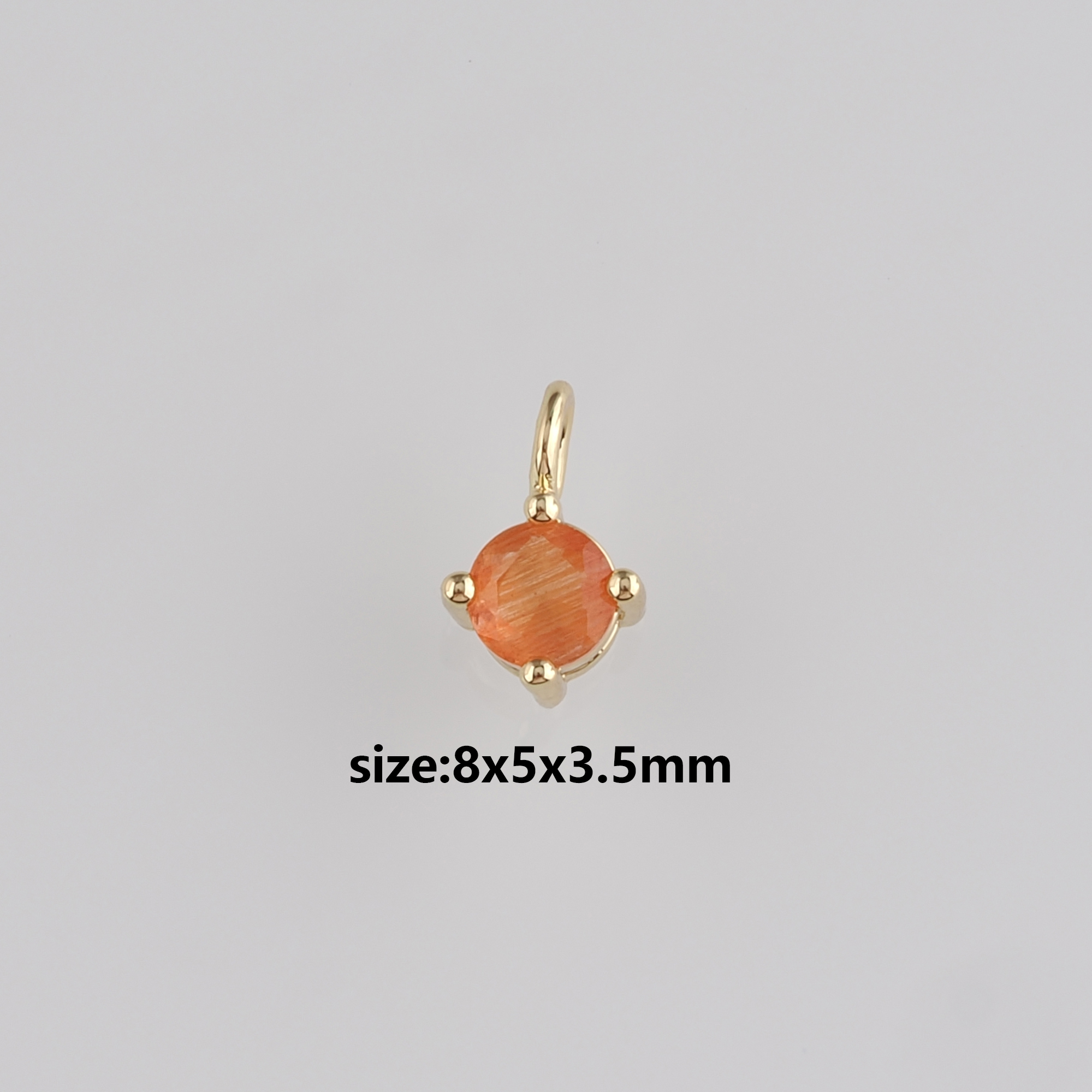 18K Gold Filled Round Pendant,Crystal Round Earrings Necklace for DIY Jewelry Making Supply