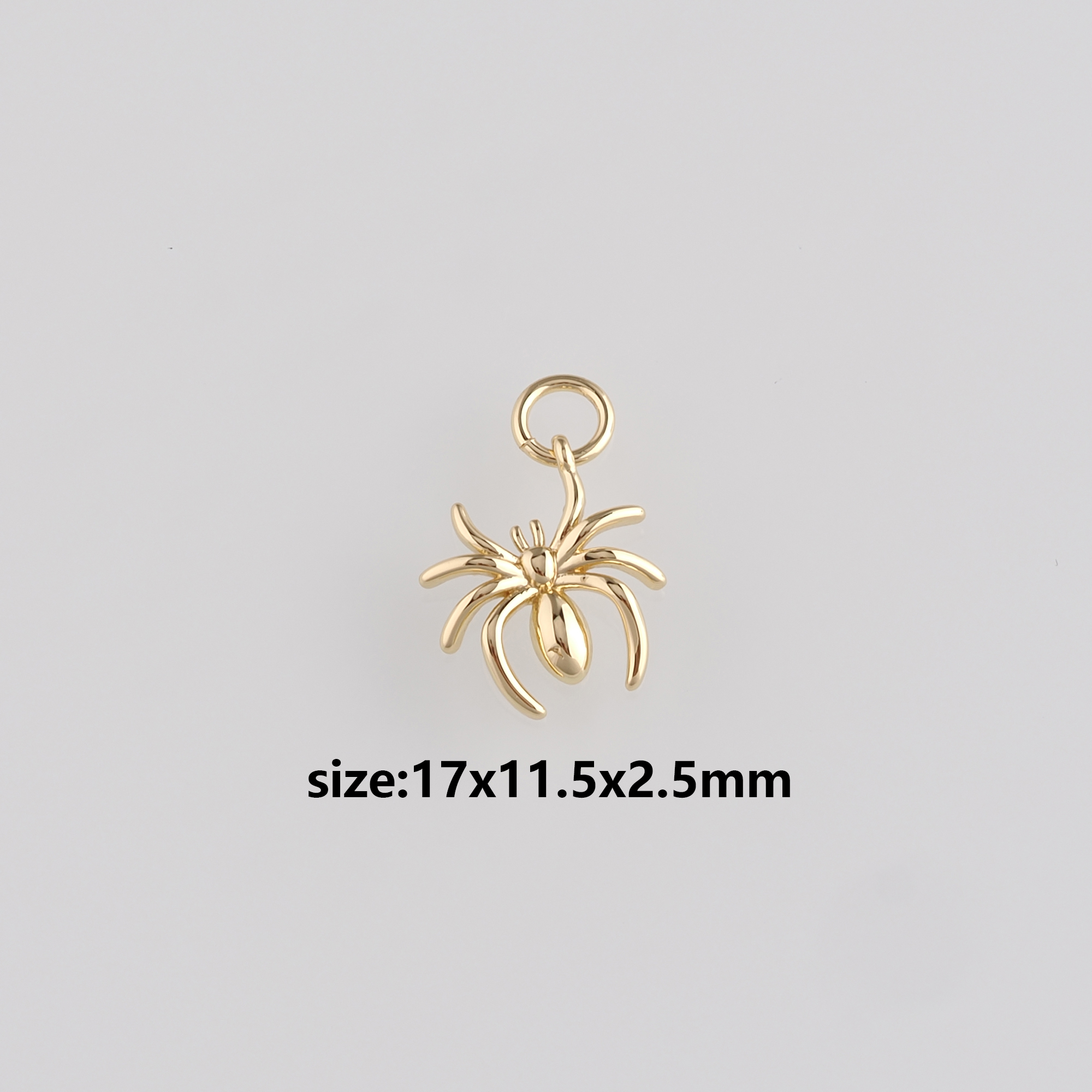 18K Gold Filled Spider Pendant,Dainty Spider Charm Earrings Necklace for DIY Jewelry Making Supply