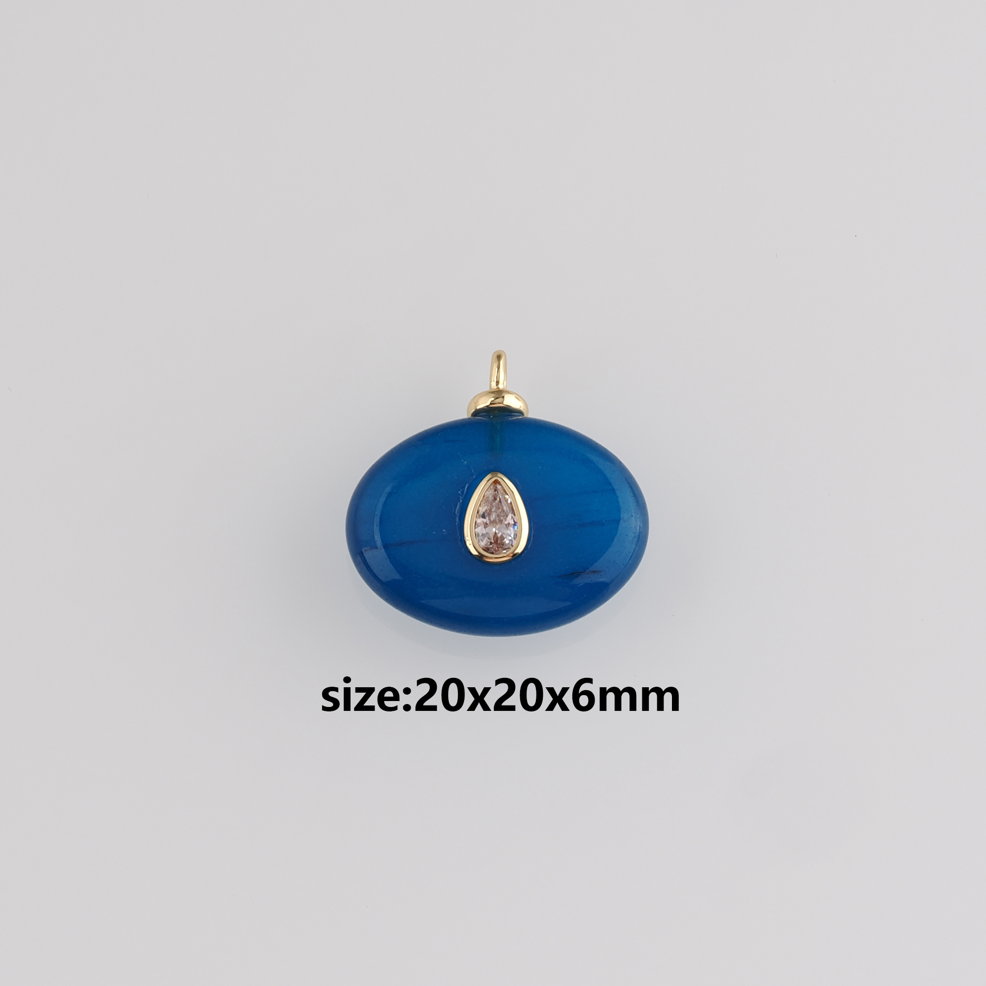 18K Gold Filled Oval Pendant,Natural Stone Oval Charm Earrings Necklace for DIY Jewelry Making Supply