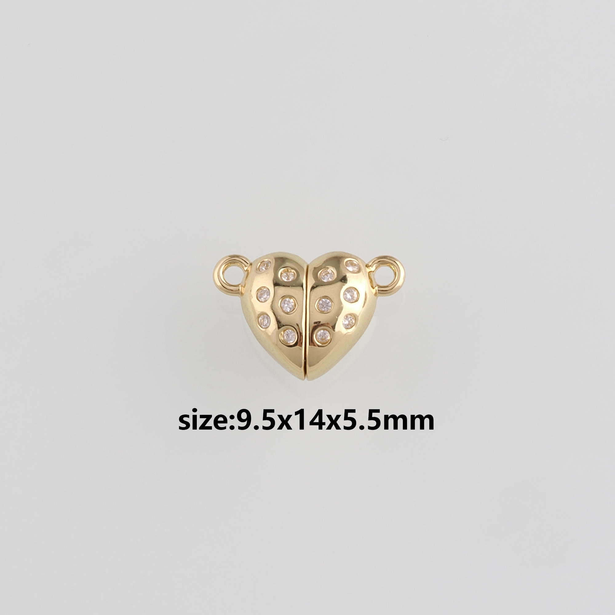 18K Gold Filled Magnetic Clasps,End Caps,Heart Clasp Lock for DIY Jewelry Necklace Bracelet