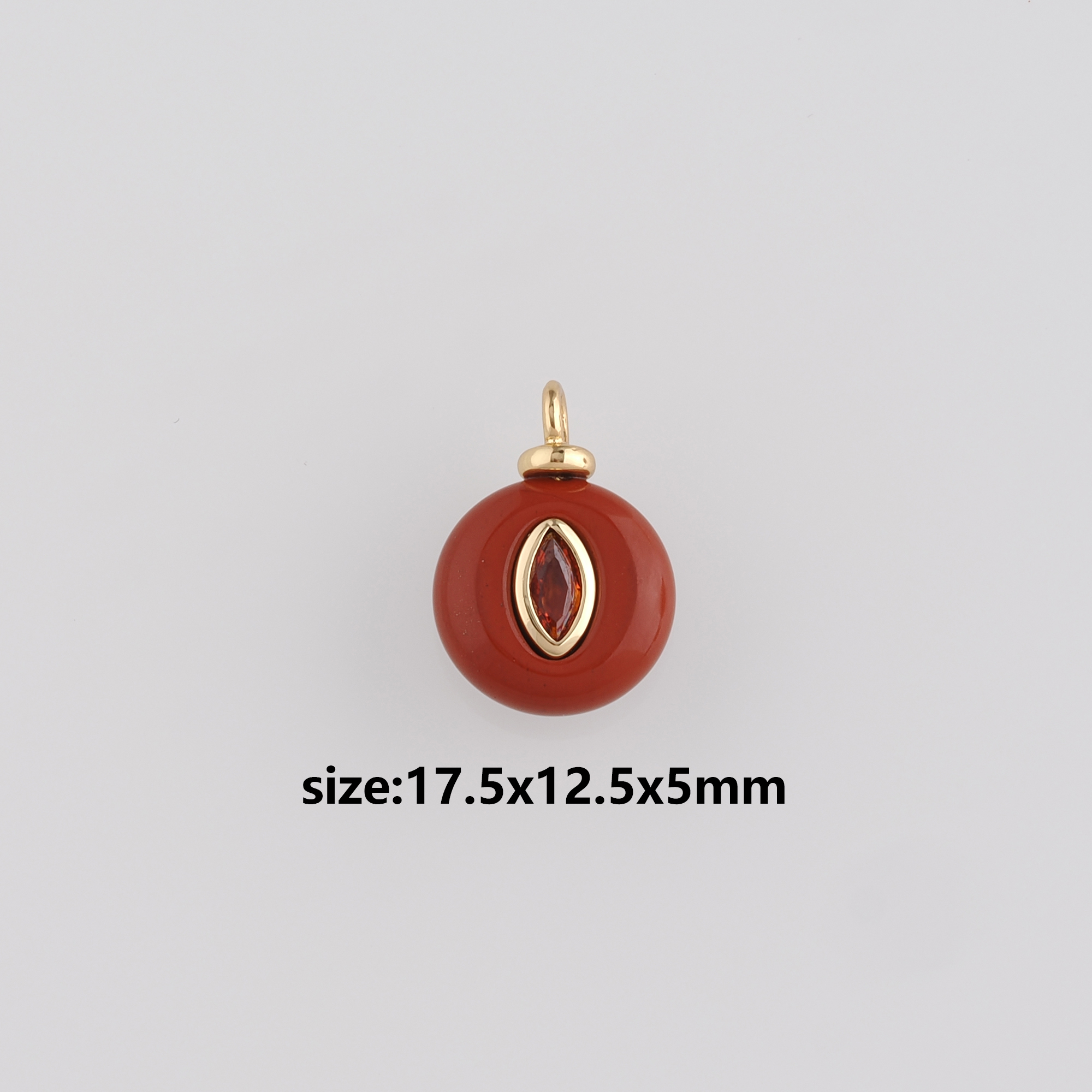 18K Gold Filled Round Pendant,Natural Stone Earrings Necklace for DIY Jewelry Making Supply