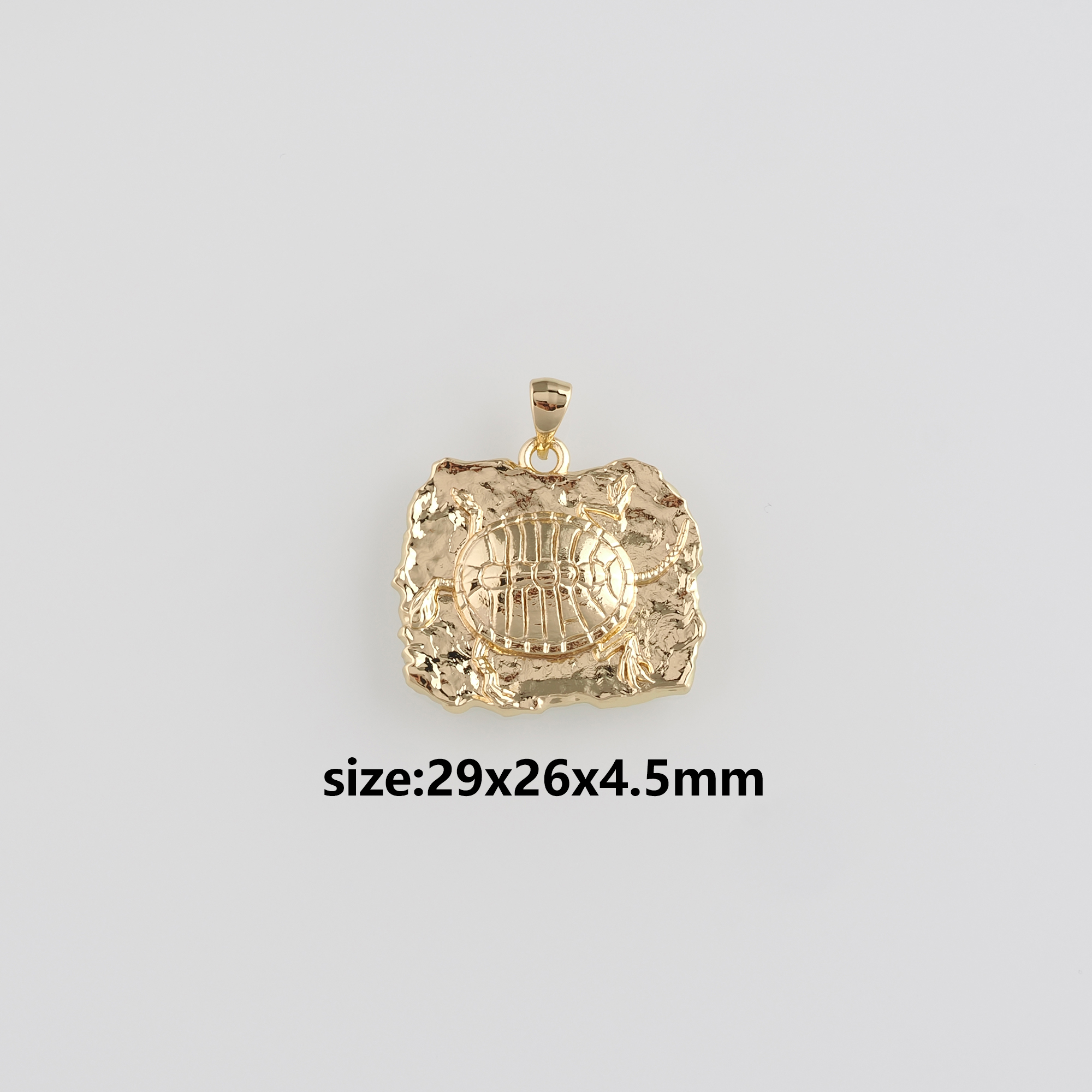 18K Gold Filled Turtle Fossil Pendant,Turtle Fossil Charm Earrings Necklace for DIY Jewelry Making Supply