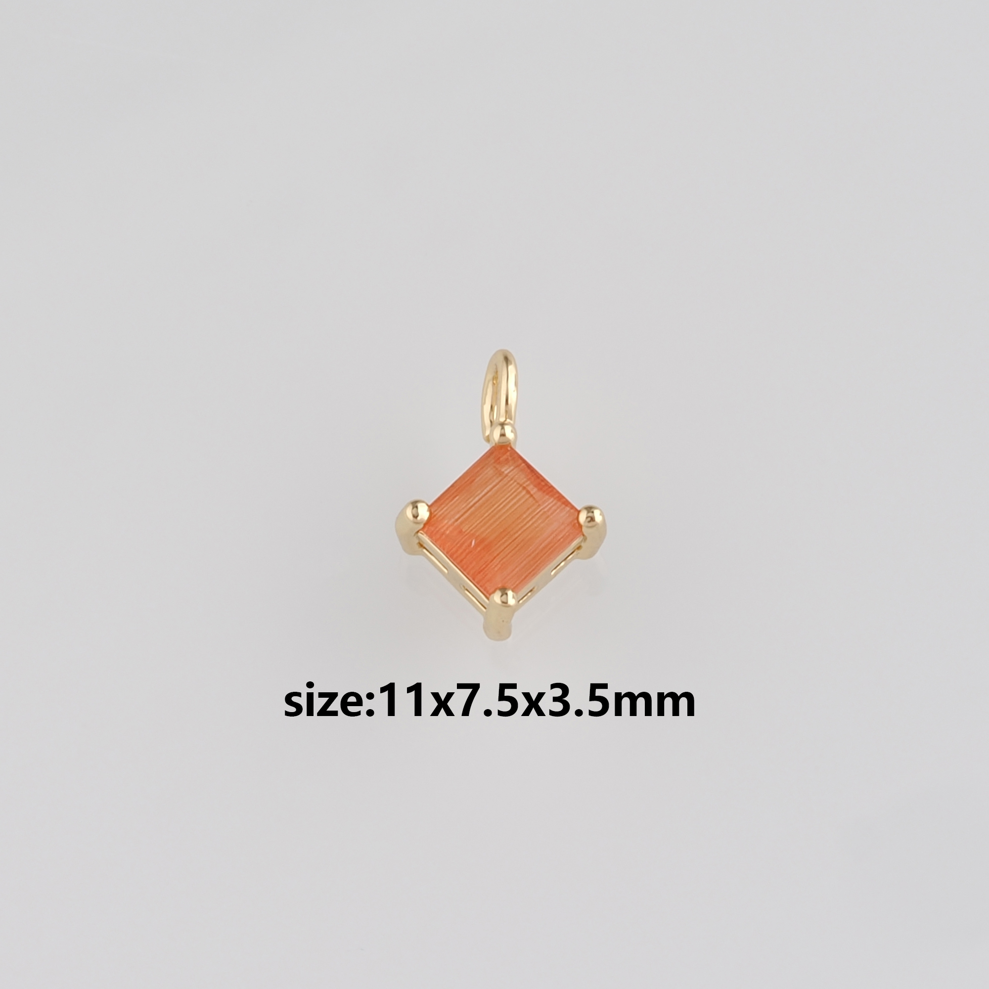 18K Gold Filled Rhombus Pendant,Rhombus Charm Earrings Necklace for DIY Jewelry Making Supply
