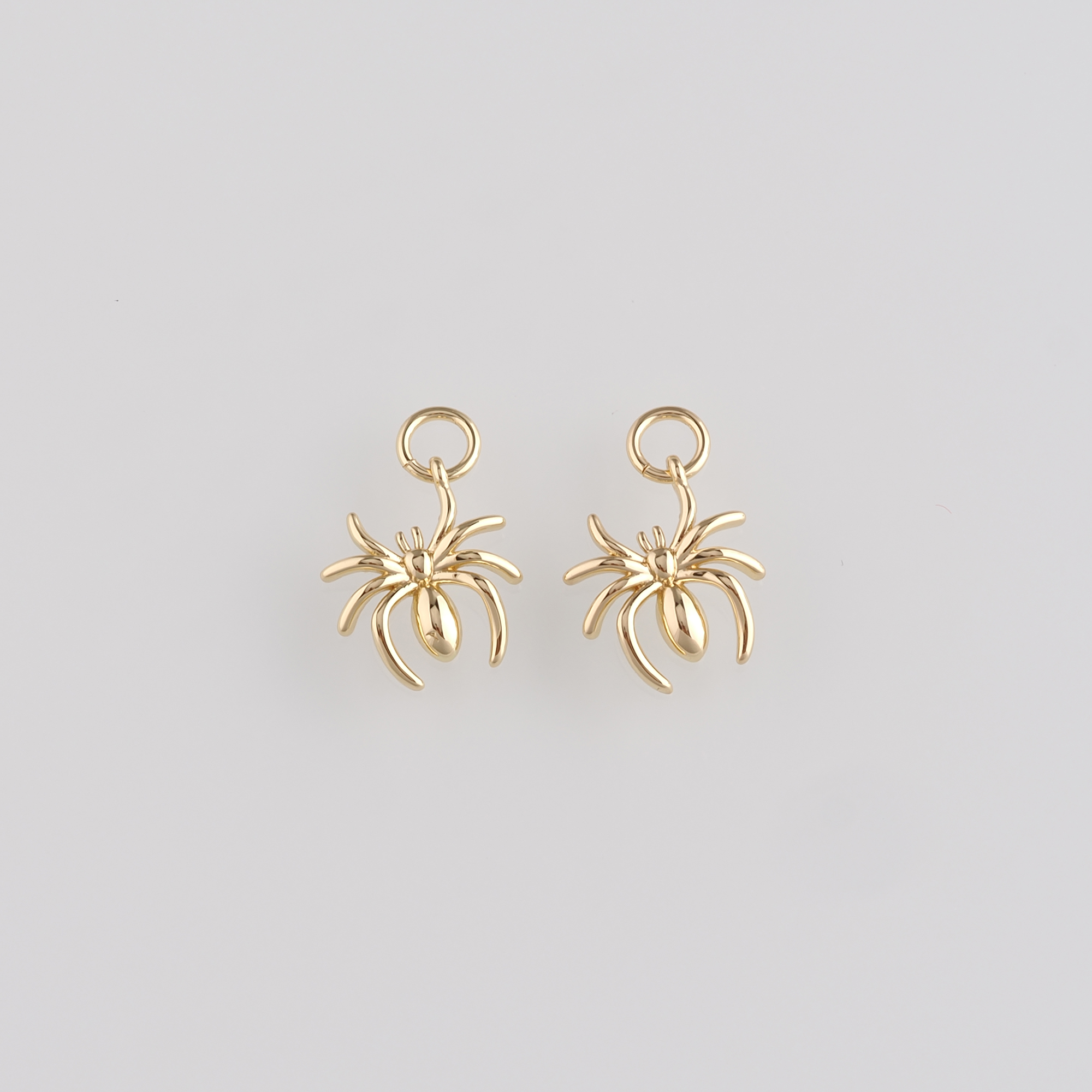 18K Gold Filled Spider Pendant,Dainty Spider Charm Earrings Necklace for DIY Jewelry Making Supply