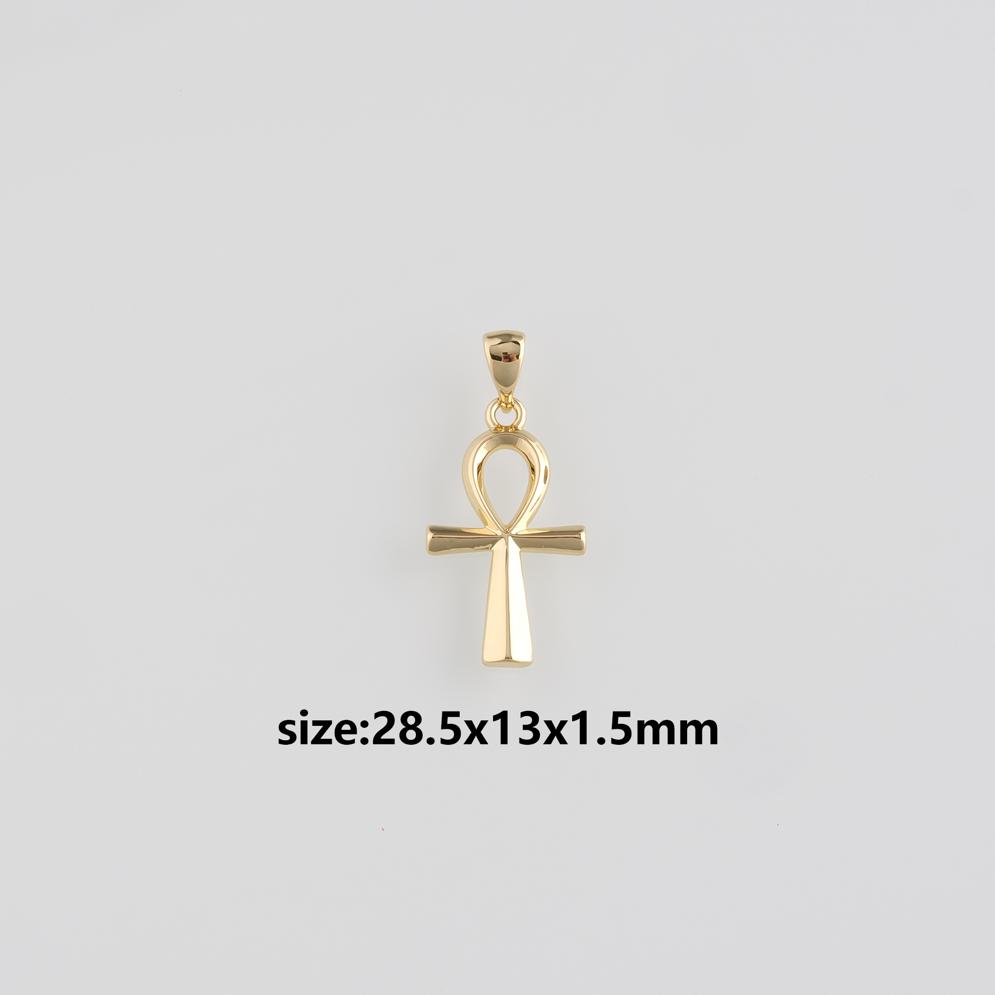 18K Gold Filled Ankh Pendant,Ankh Charm Earrings Necklace for DIY Jewelry Making Supply