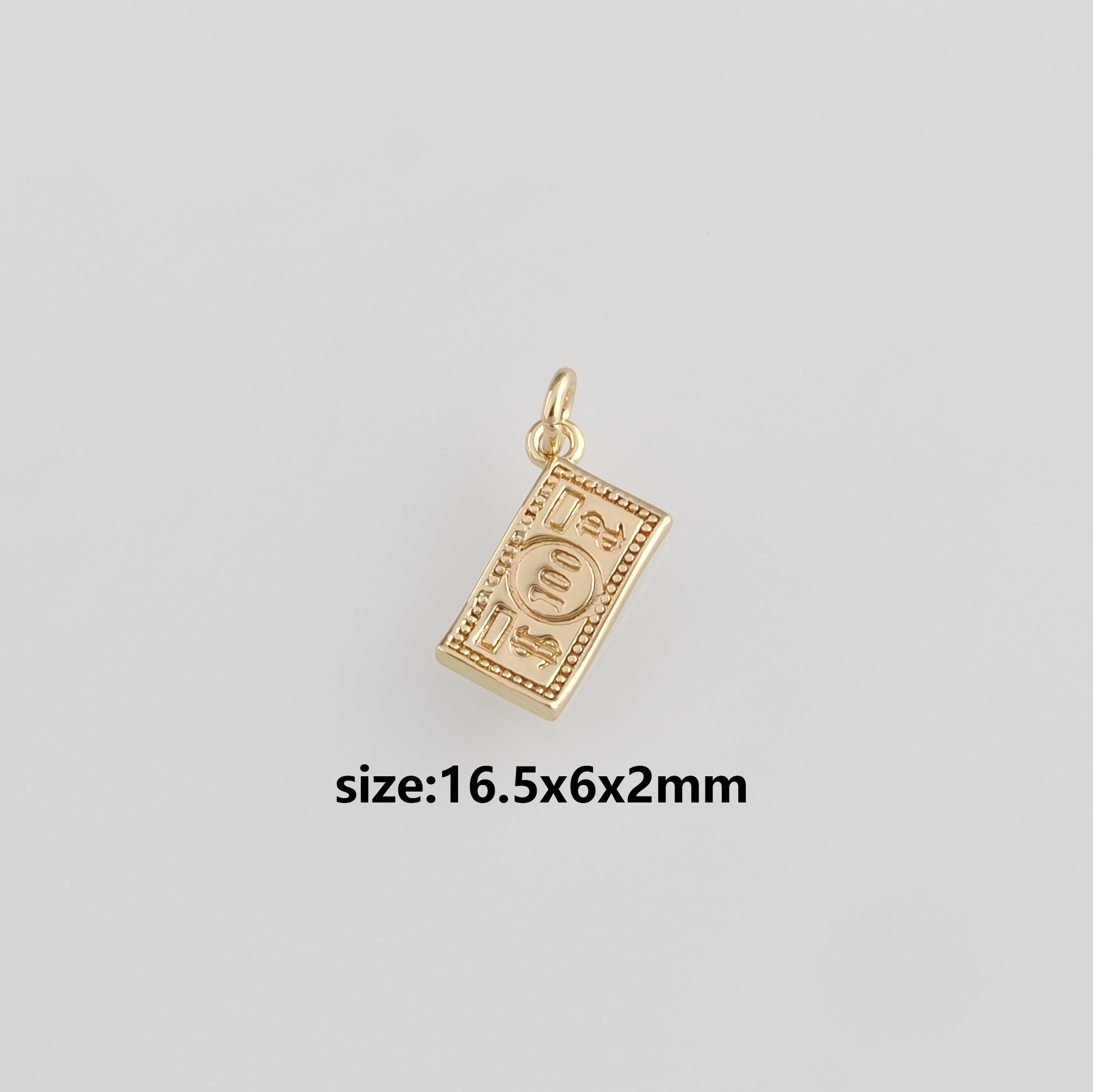 18K Gold Filled Dollar Pendant,Dainty Money Charm Earrings Necklace for DIY Jewelry Making Supply