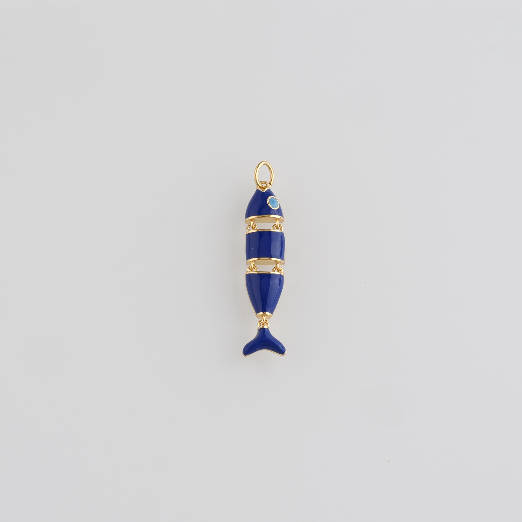 18K Gold Filled Fish Pendant,Enamel Fish Charm Earrings Necklace for DIY Jewelry Making Supply