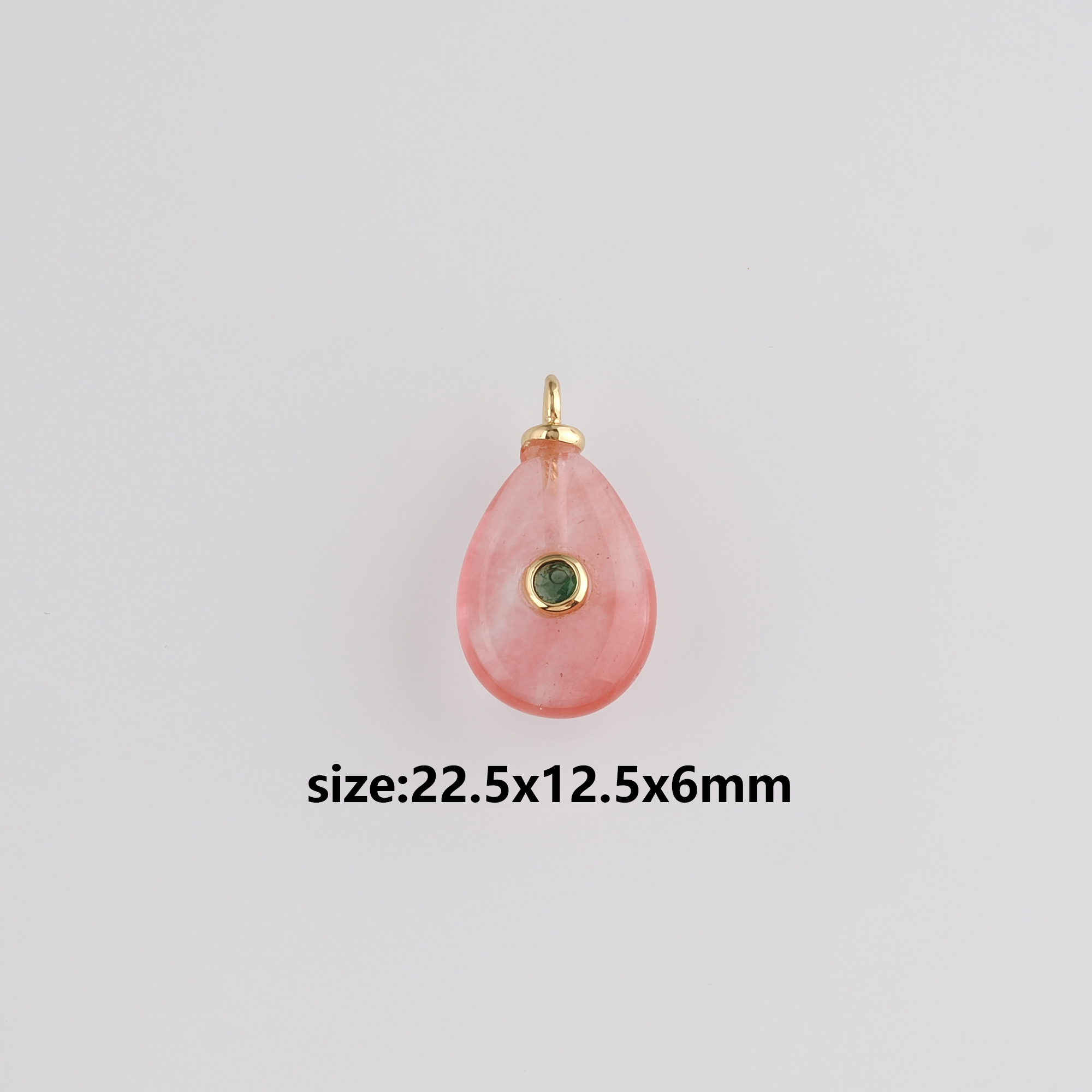 18K Gold Filled Teardrop Pendant,Natural Stone Charm Earrings Necklace for DIY Jewelry Making Supply