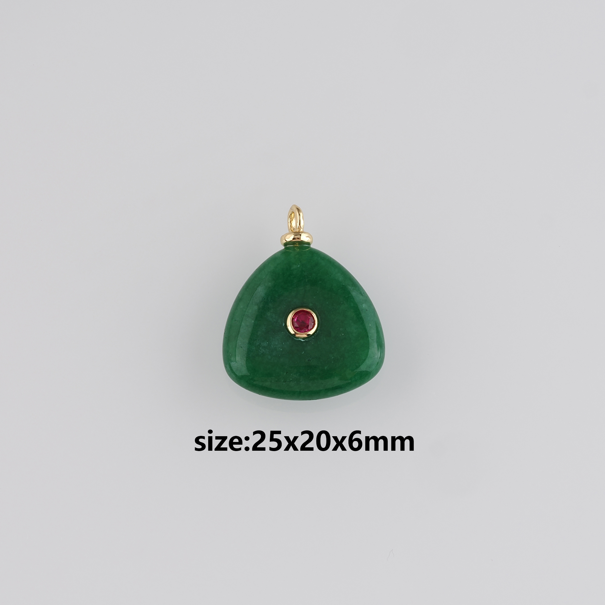 18K Gold Filled Triangle Pendant,Natural Stone Triangle Charm Earrings Necklace for DIY Jewelry Making Supply