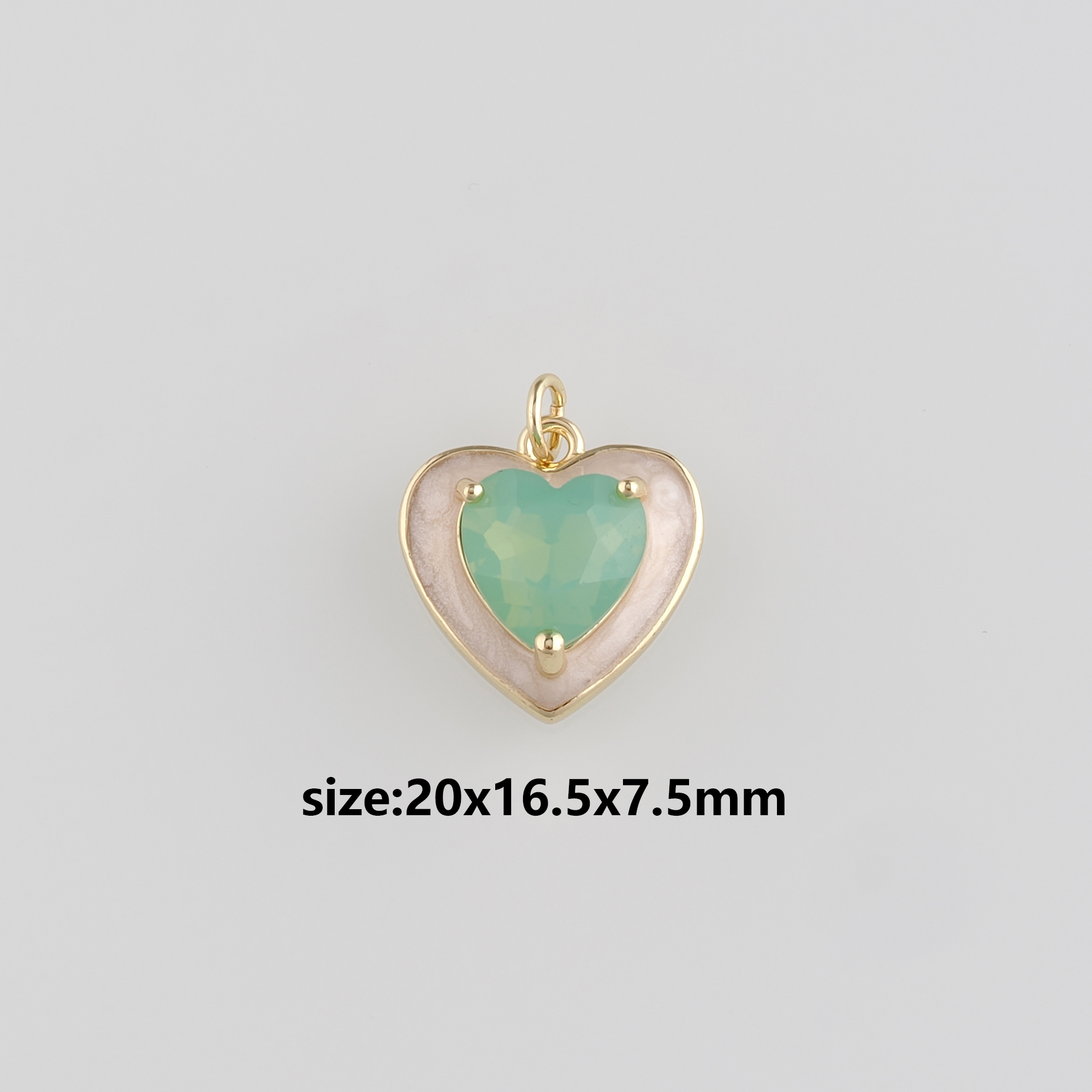 18K Gold Filled Heart Pendant,Crystal Heart Charm Earrings Necklace for DIY Jewelry Making Supply