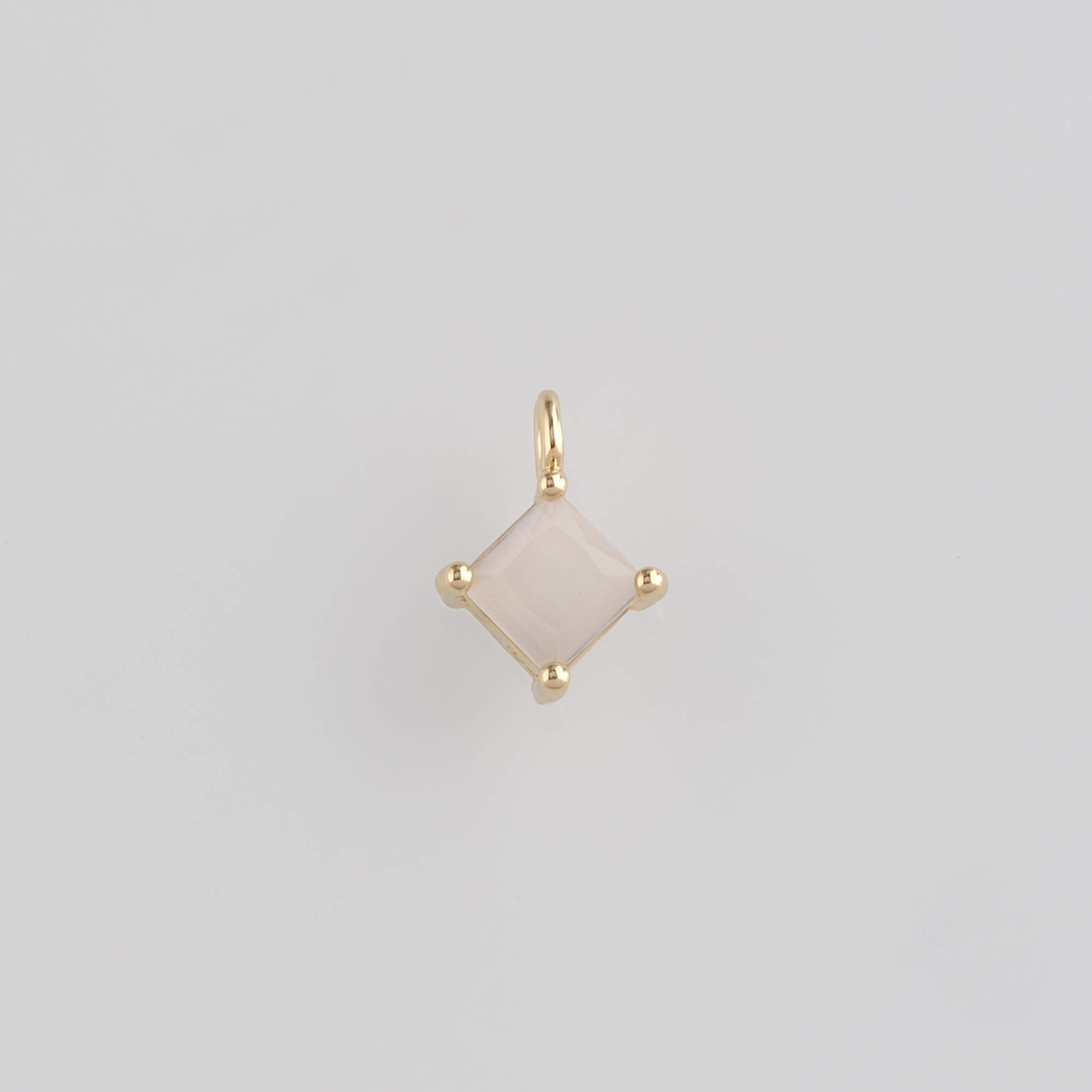 18K Gold Filled Rhombus Pendant,Rhombus Charm Earrings Necklace for DIY Jewelry Making Supply