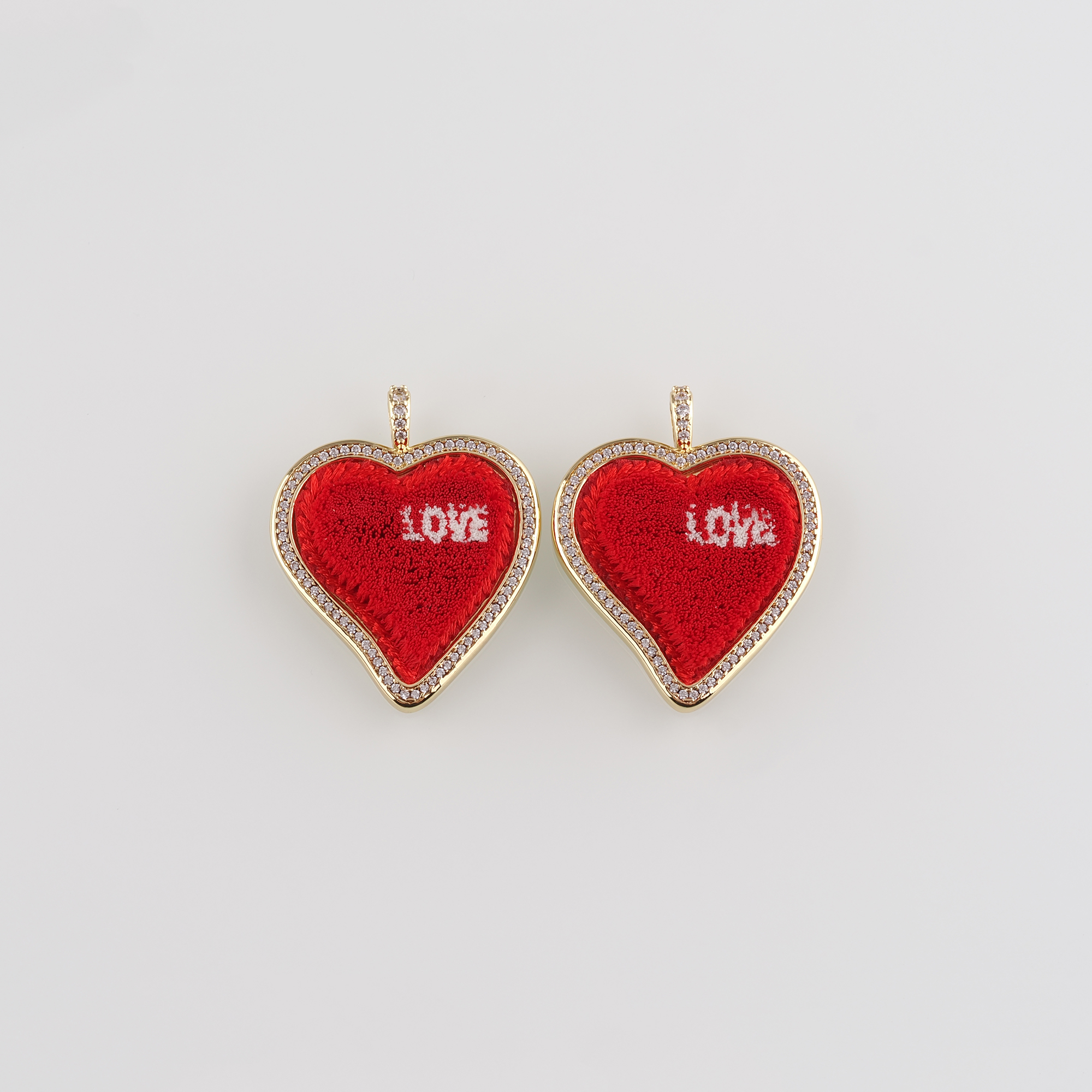 18K Gold Filled Heart Pendant,Love Heart Charm Earrings Necklace for DIY Jewelry Making Supply