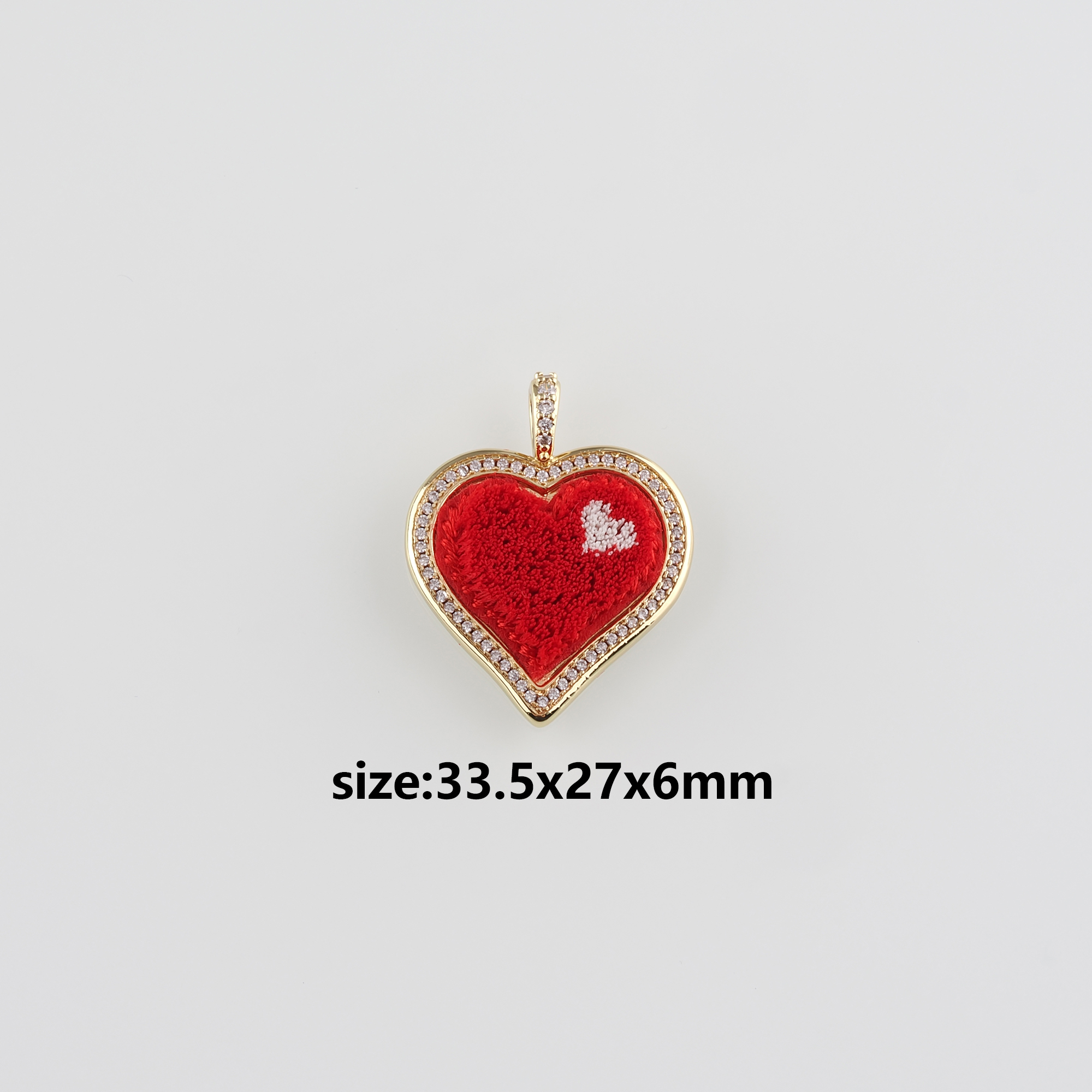 18K Gold Filled Heart Pendant,Love Heart Charm Earrings Necklace for DIY Jewelry Making Supply