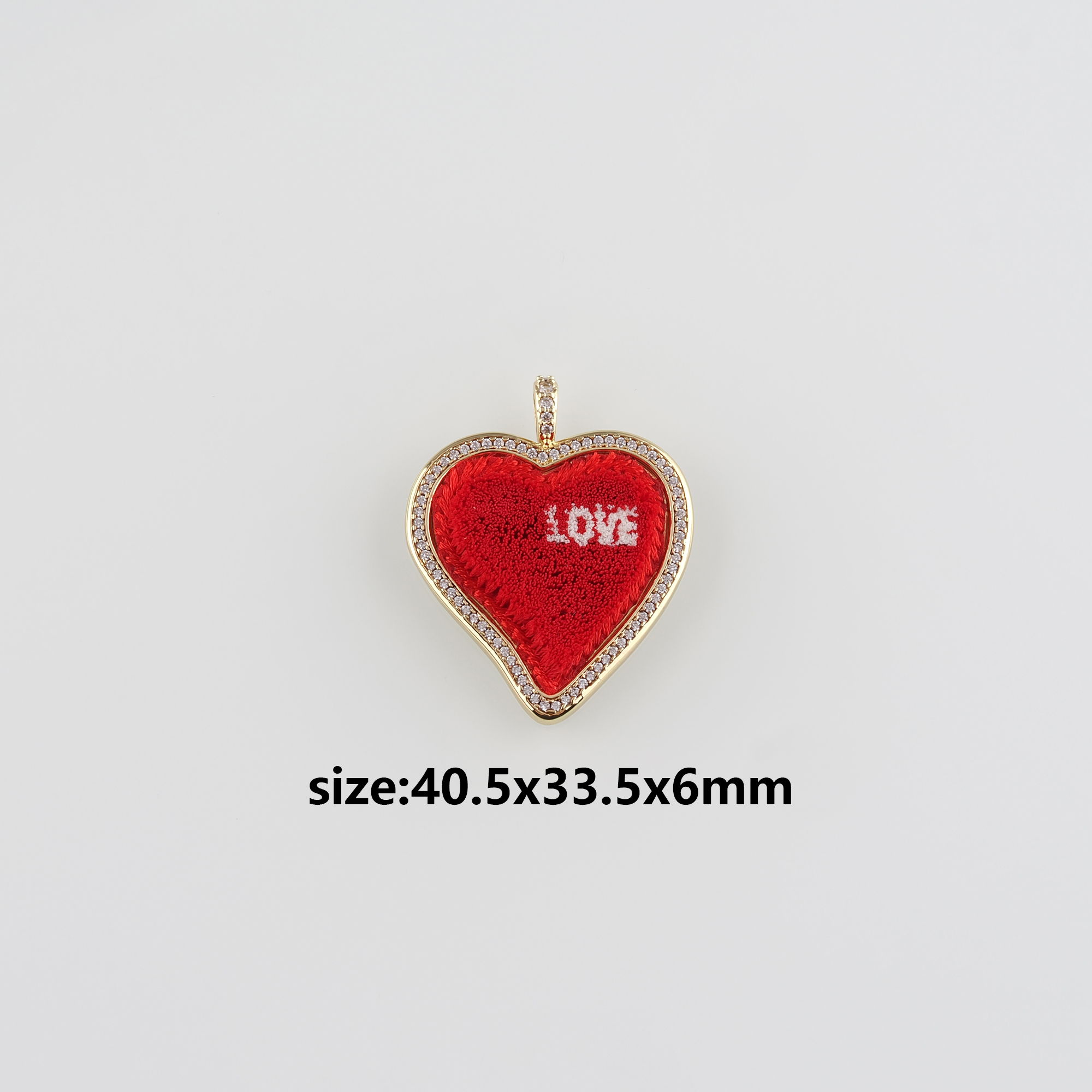 18K Gold Filled Heart Pendant,Love Heart Charm Earrings Necklace for DIY Jewelry Making Supply