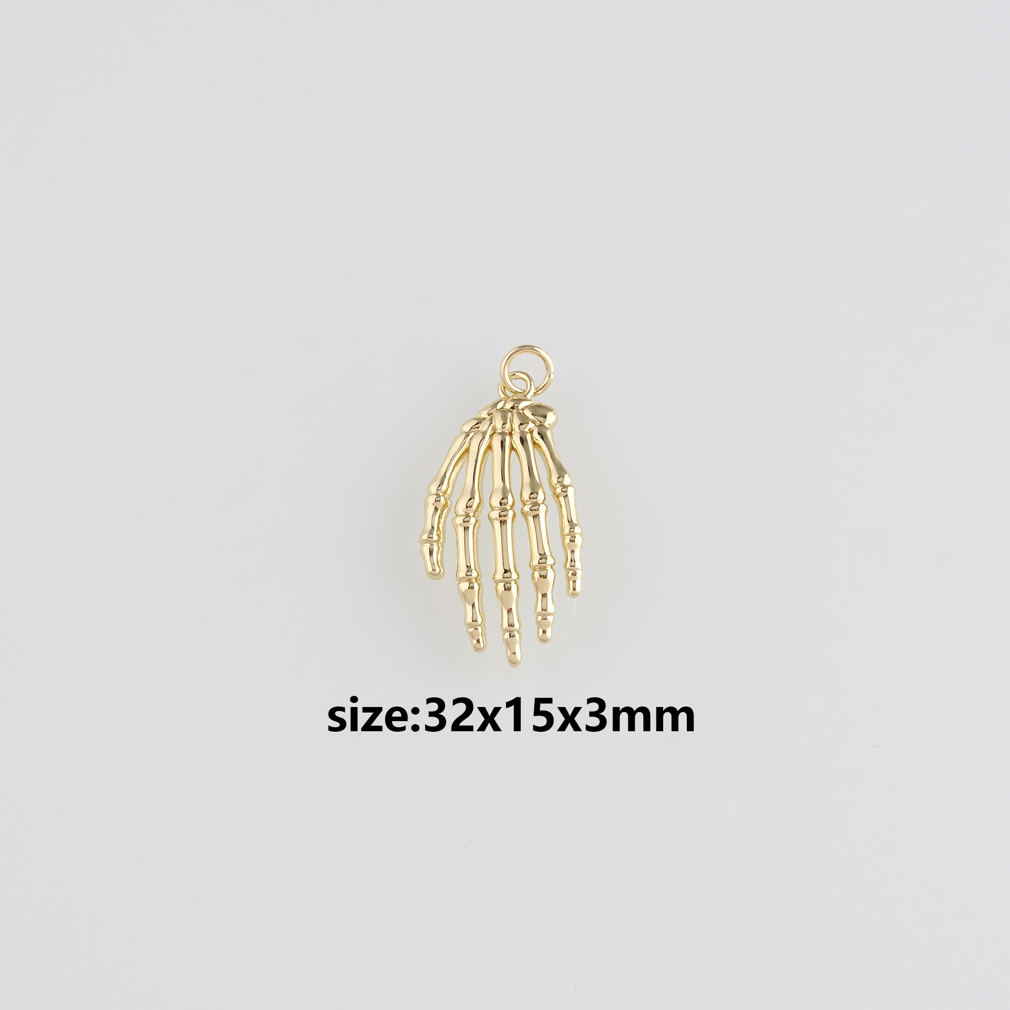 18K Gold Filled Hand Pendant,Dainty Hand Charm Earrings Necklace for DIY Jewelry Making Supply