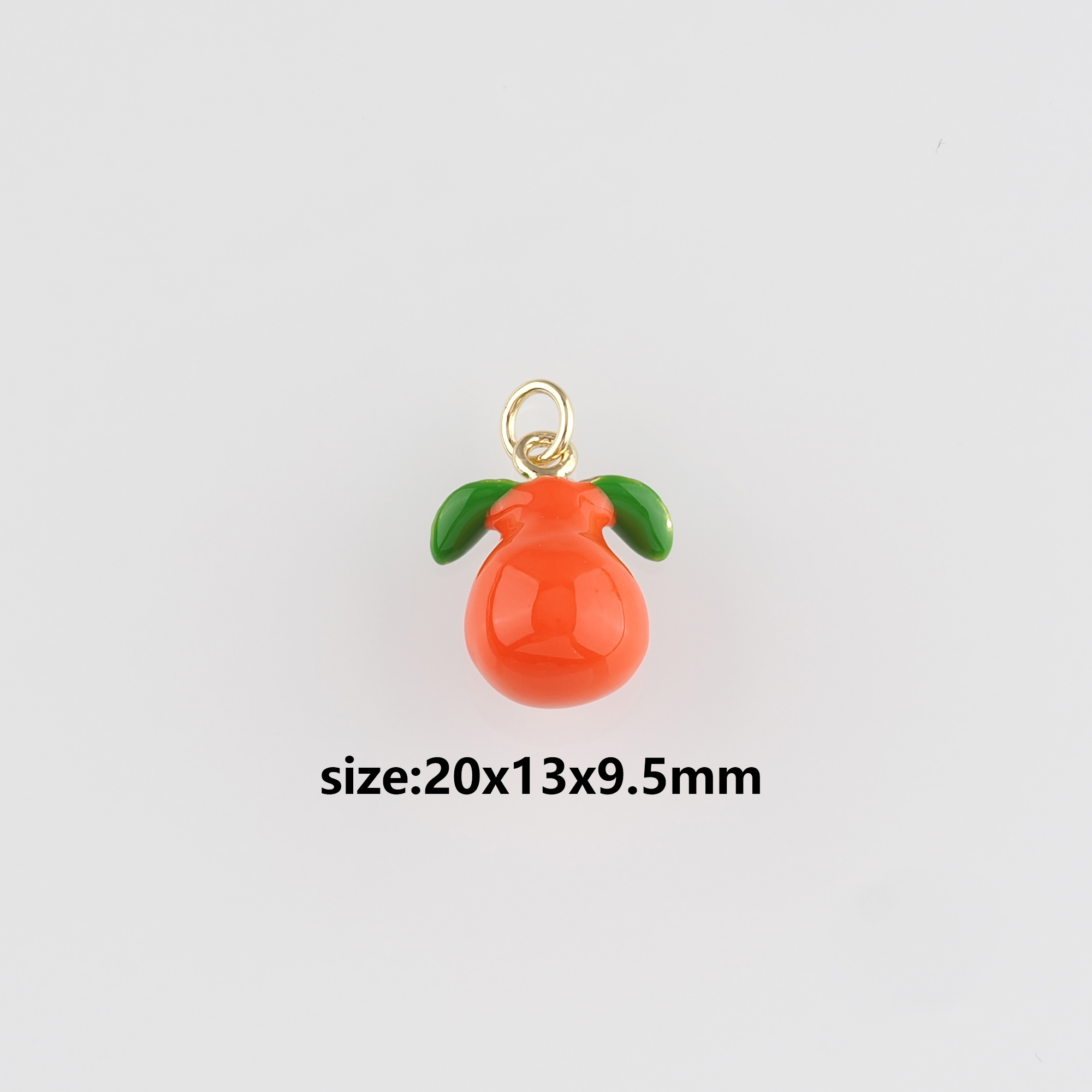 18K Gold Filled Orange Pendant,Fruit Charm,Enamel Orange Earrings Necklace for DIY Jewelry Making Supply