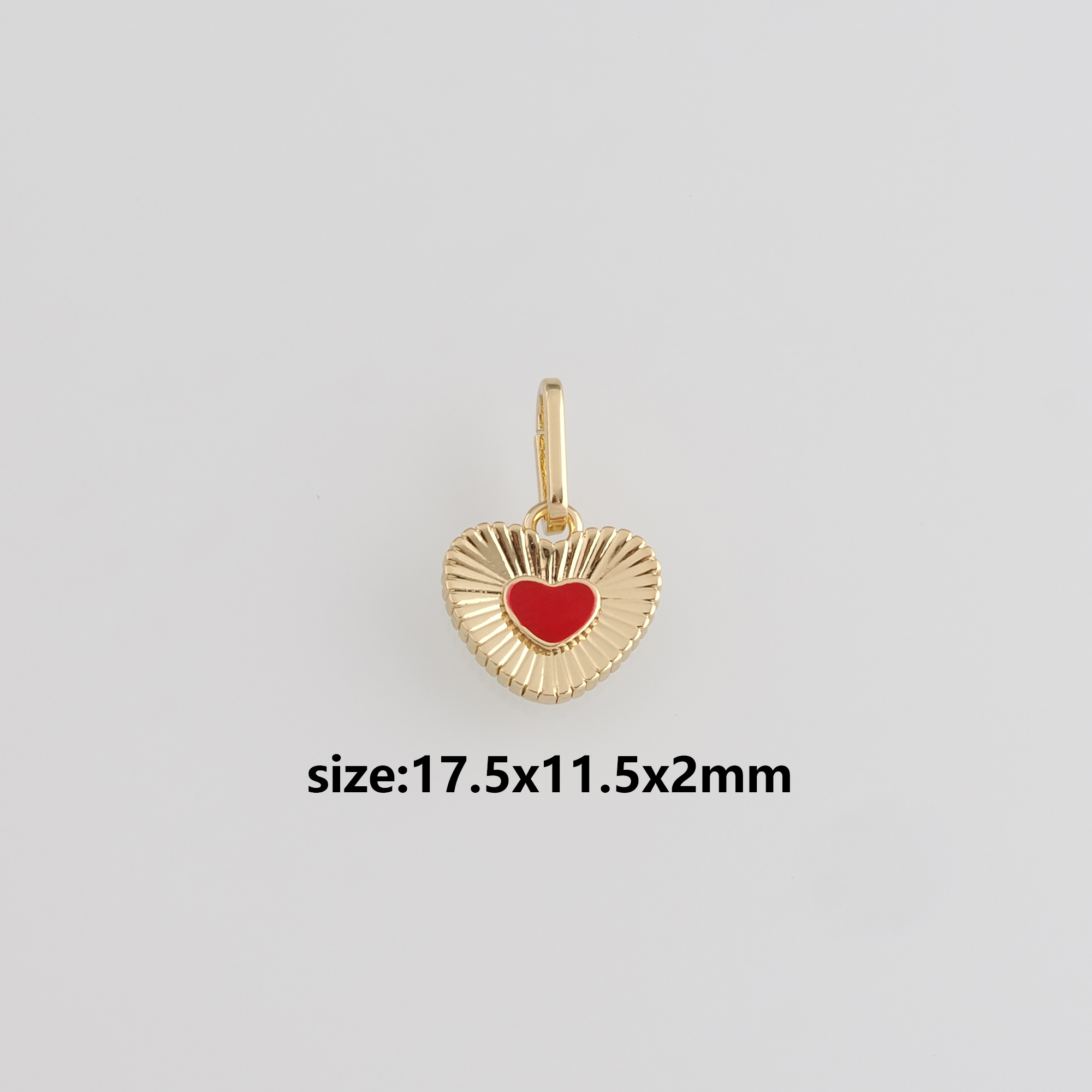 18K Gold Filled Heart Pendant,Enamel Heart Charm Earrings Necklace for DIY Jewelry Making Supply