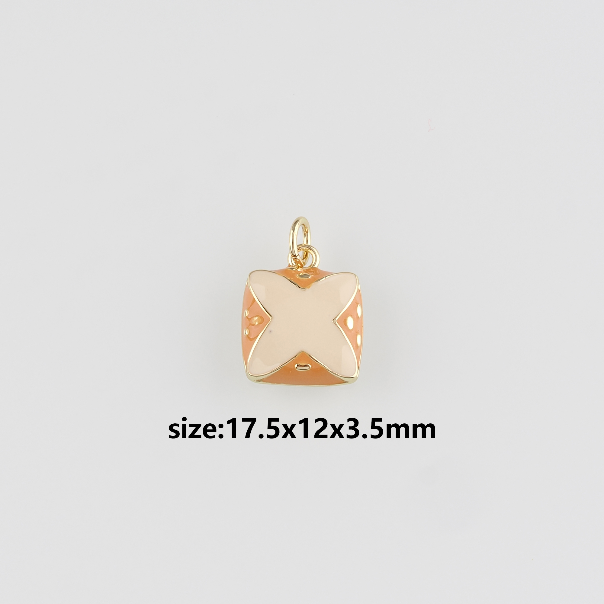 18K Gold Filled Bread Pendant,Enamel Bread Charm Earrings Necklace for DIY Jewelry Making Supply