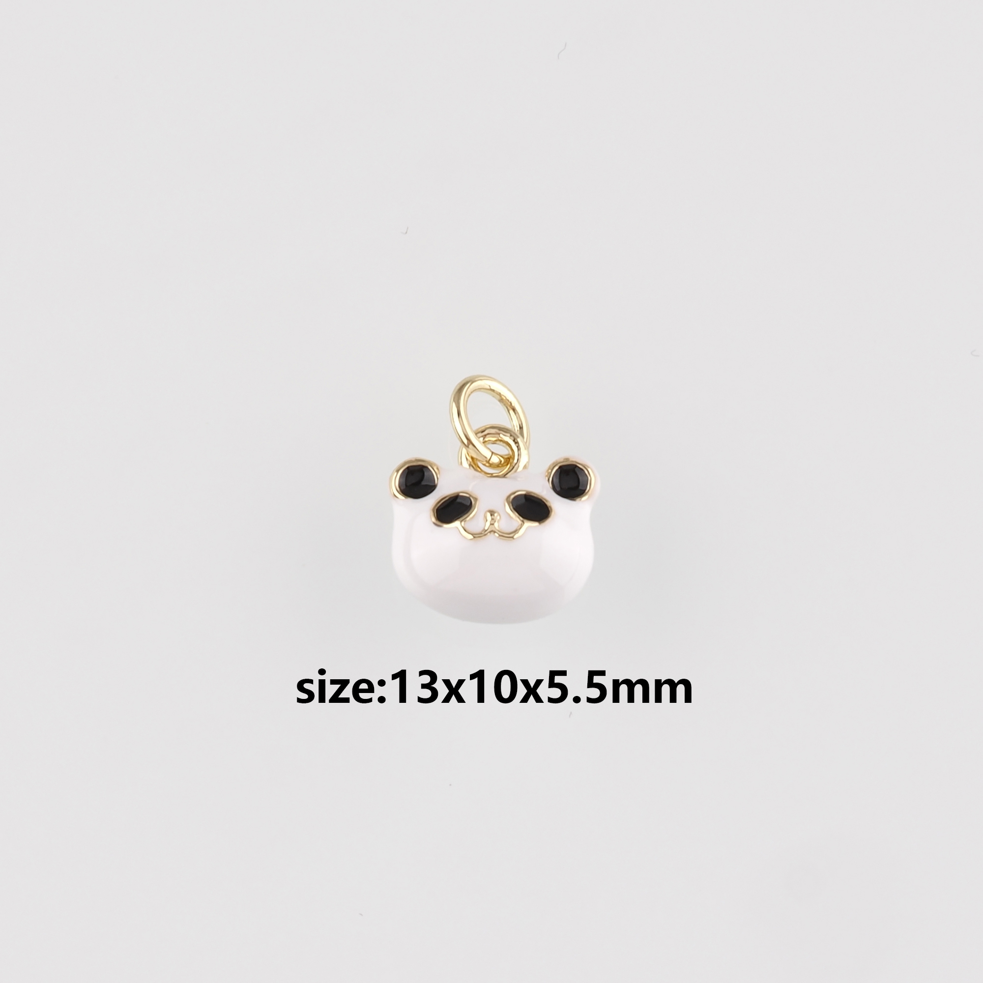 18K Gold Filled Panda Pendant,Enamel Panda Charm Earrings Necklace for DIY Jewelry Making Supply