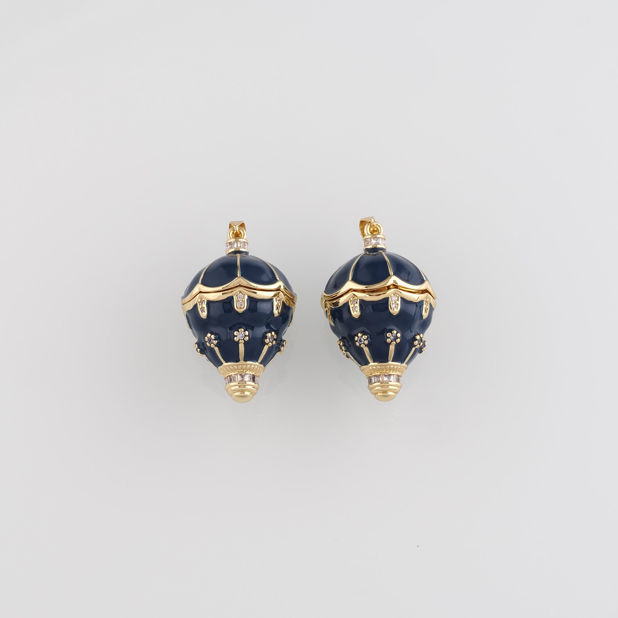 18K Gold Filled Hot Air Balloon Pendant,Enamel Hot Air Balloon Charm Earrings Necklace for DIY Jewelry Making Supply