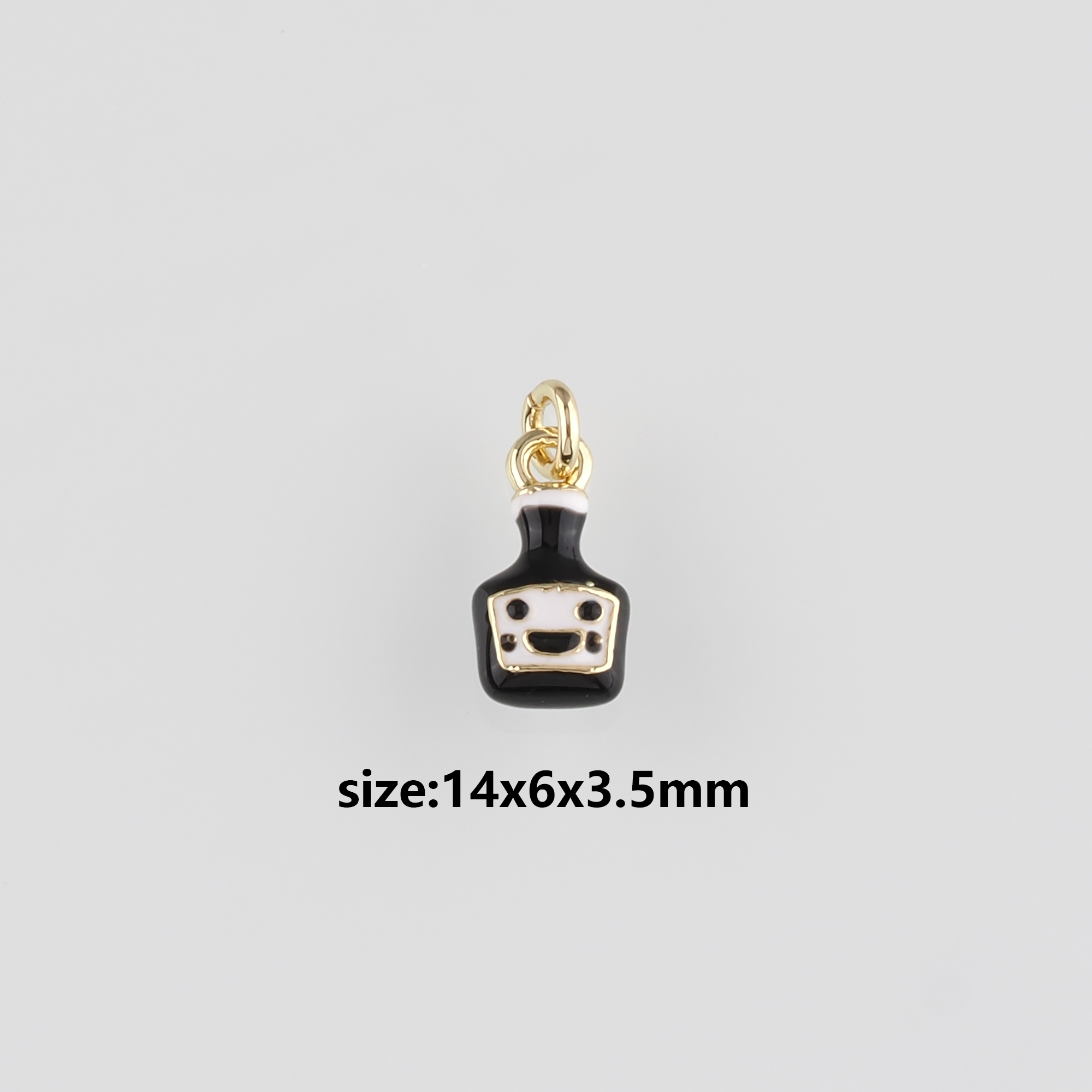 18K Gold Filled Wine Bottle Pendant,Enamel Wine Bottle Charm Earrings Necklace for DIY Jewelry Making Supply