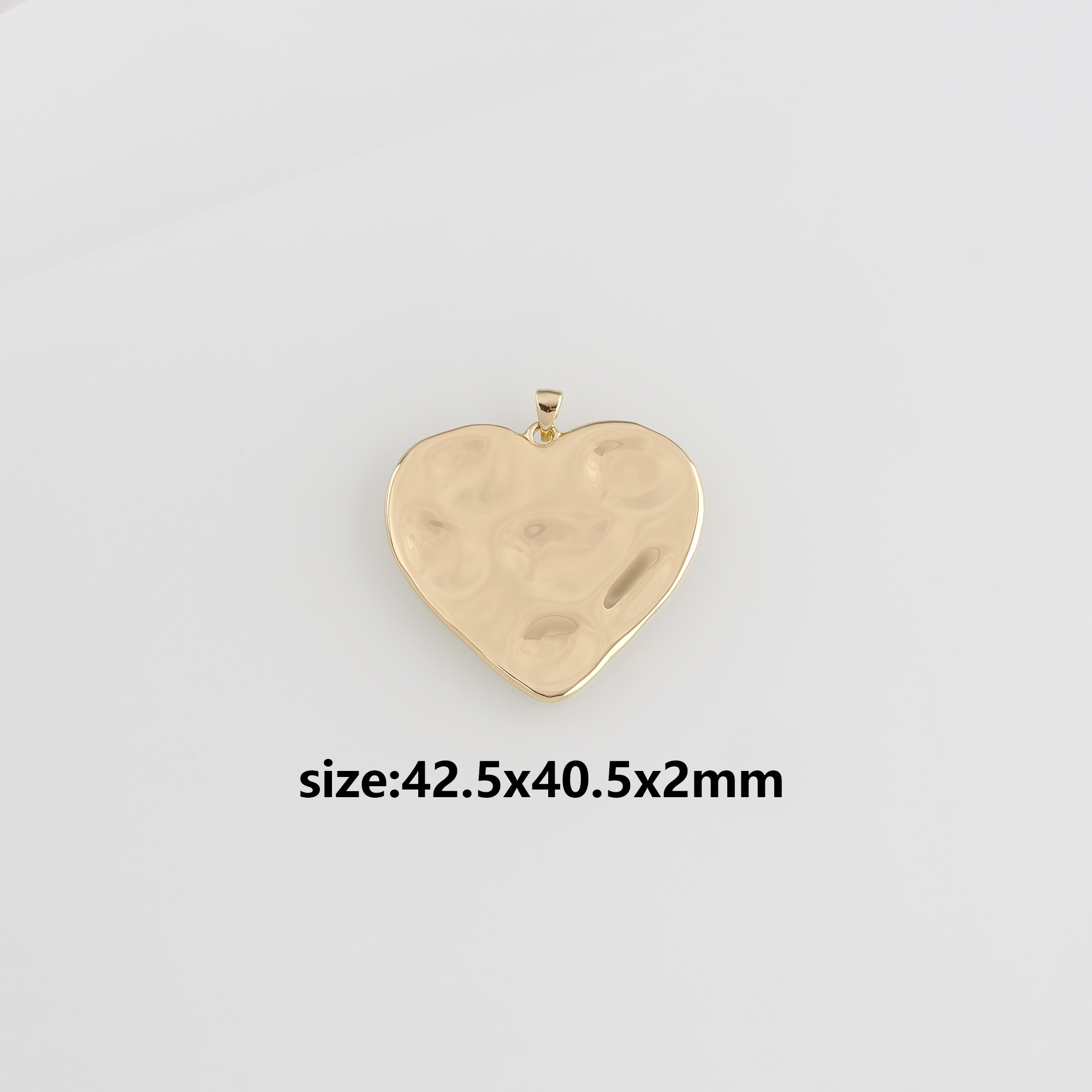 18K Gold Filled Heart Pendant,Gold Heart Charm Earrings Necklace for DIY Jewelry Making Supply