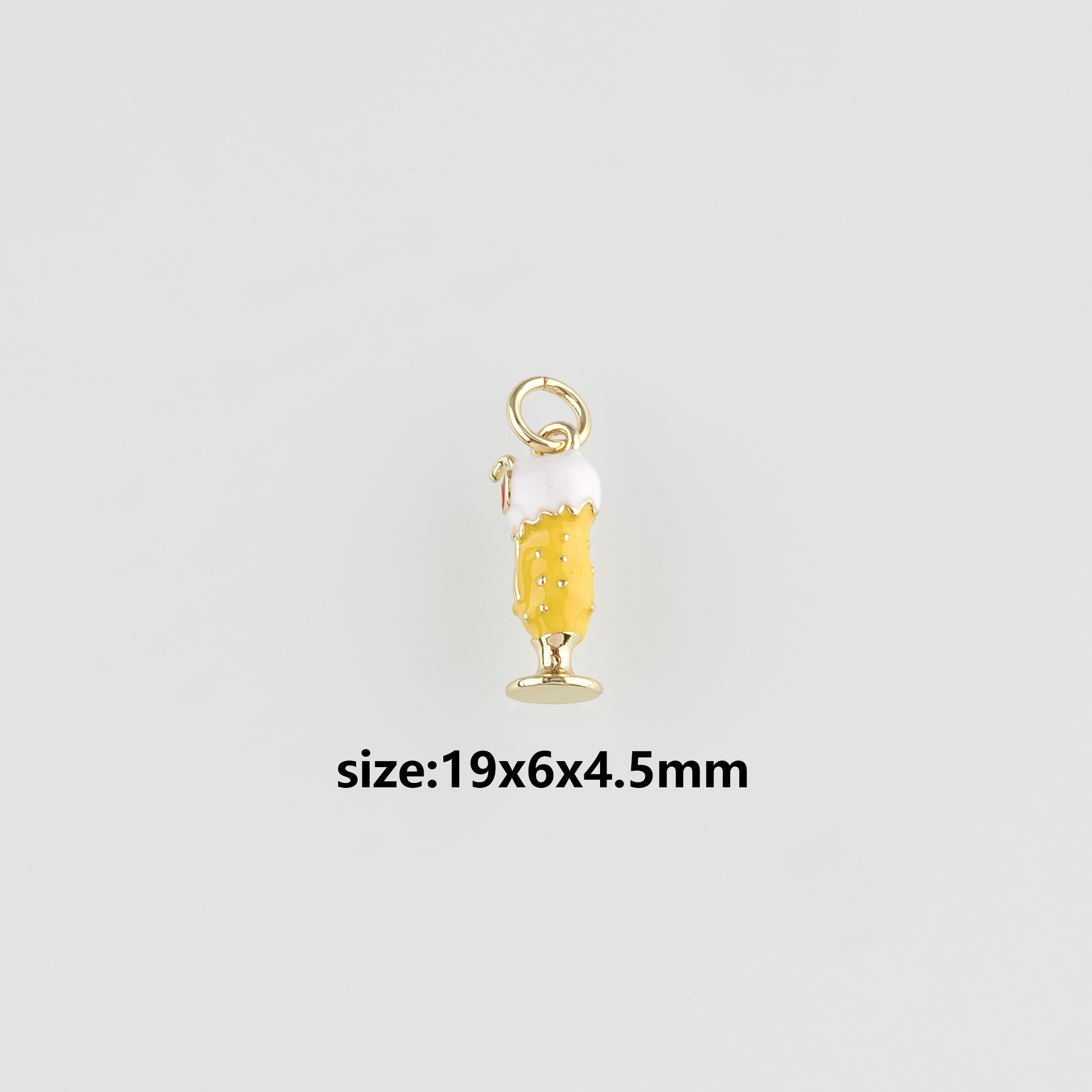 18K Gold Filled Beer Pendant,Enamel Candy Cane Charm Earrings Necklace for DIY Jewelry Making Supply