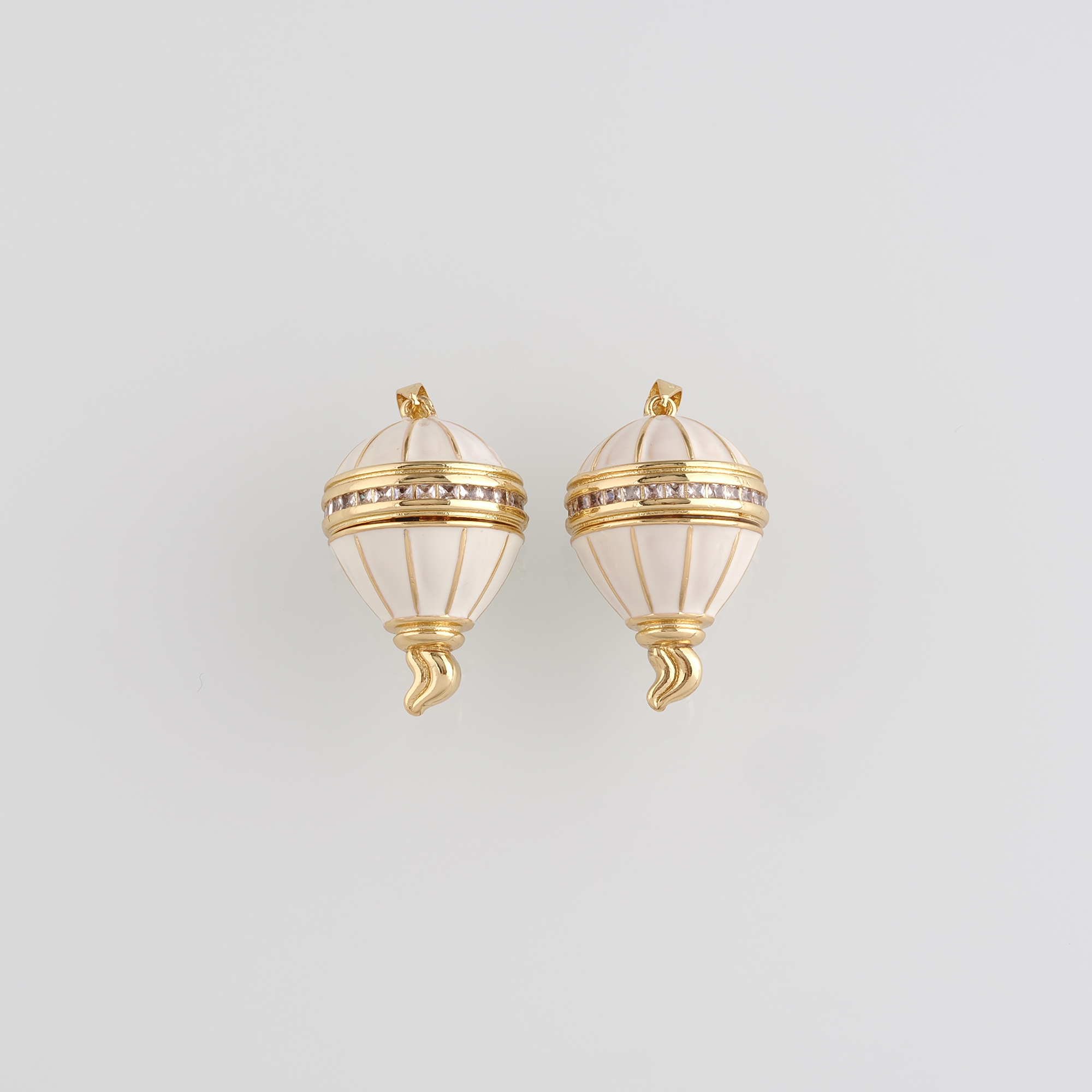 18K Gold Filled Hot Air Balloon Pendant,Enamel Hot Air Balloon Charm Earrings Necklace for DIY Jewelry Making Supply