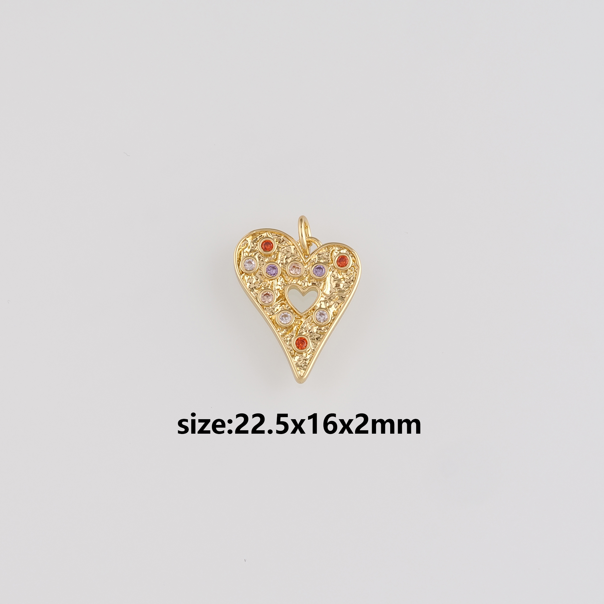 18K Gold Filled Heart Pendant,CZ Micro Pave Heart Charm Earrings Necklace for DIY Jewelry Making Supply